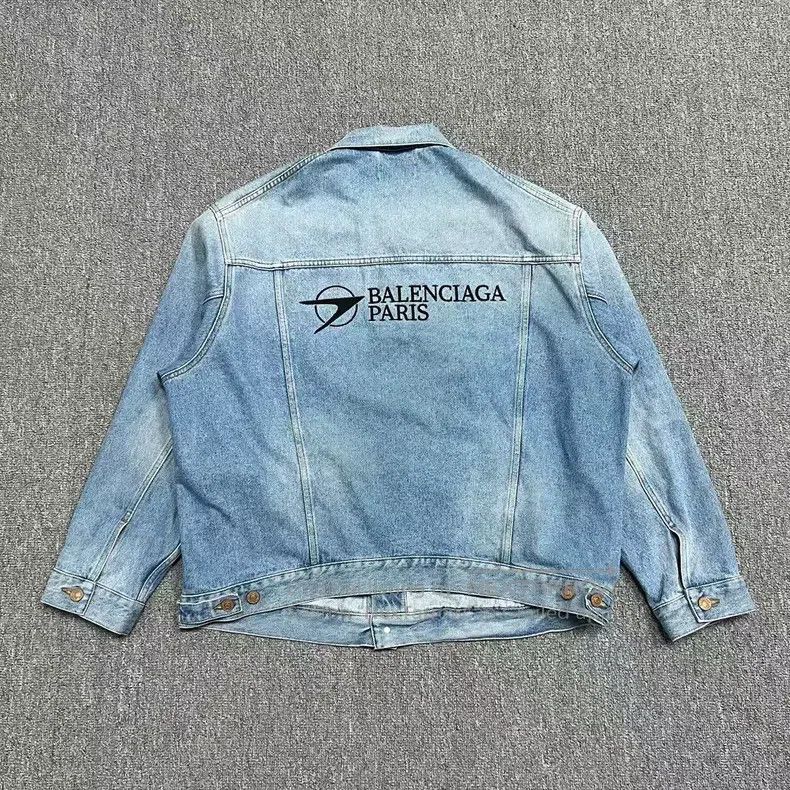 Balenciaga Balenciaga Logo Embroidered Denim Jacket Size US XS / EU 42 / 0 - 2 Thumbnail