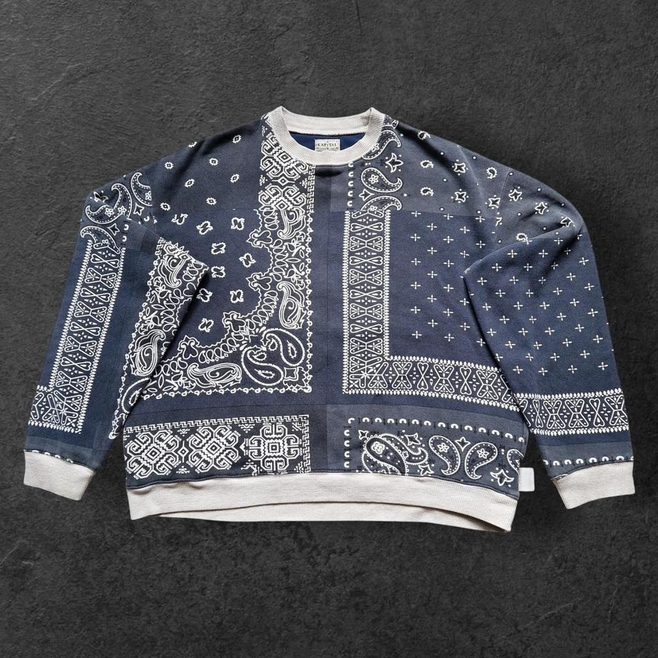 Kapital Mens kapital black bandana print sweatshirt, sz 3 Size US L / EU 52-54 / 3 - 1 Thumbnail