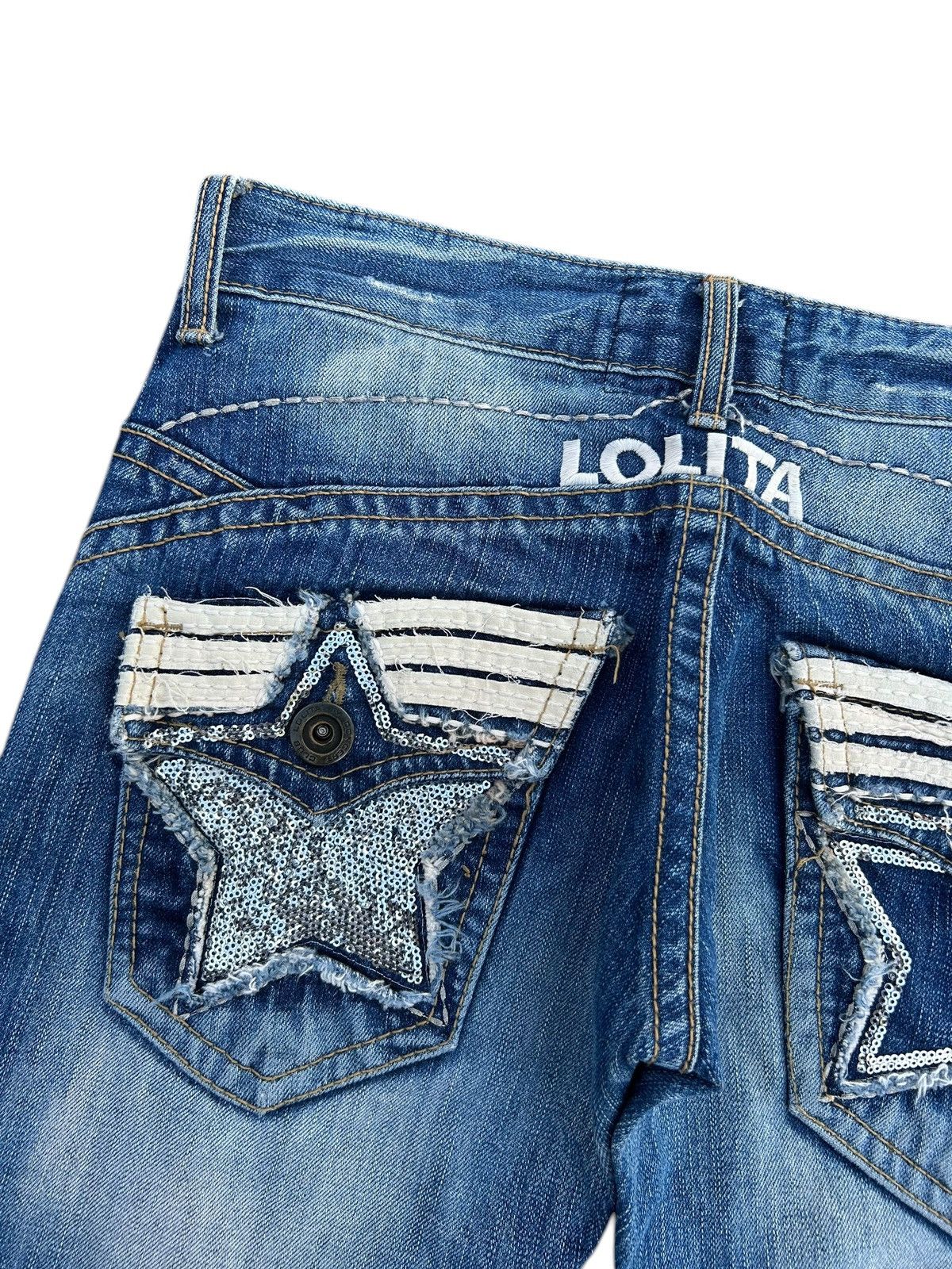 Kapital YOSHITOMO NARA LOLITA Exotic Vintage Distressed Denim Jeans Size US 30 / EU 46 - 7 Thumbnail