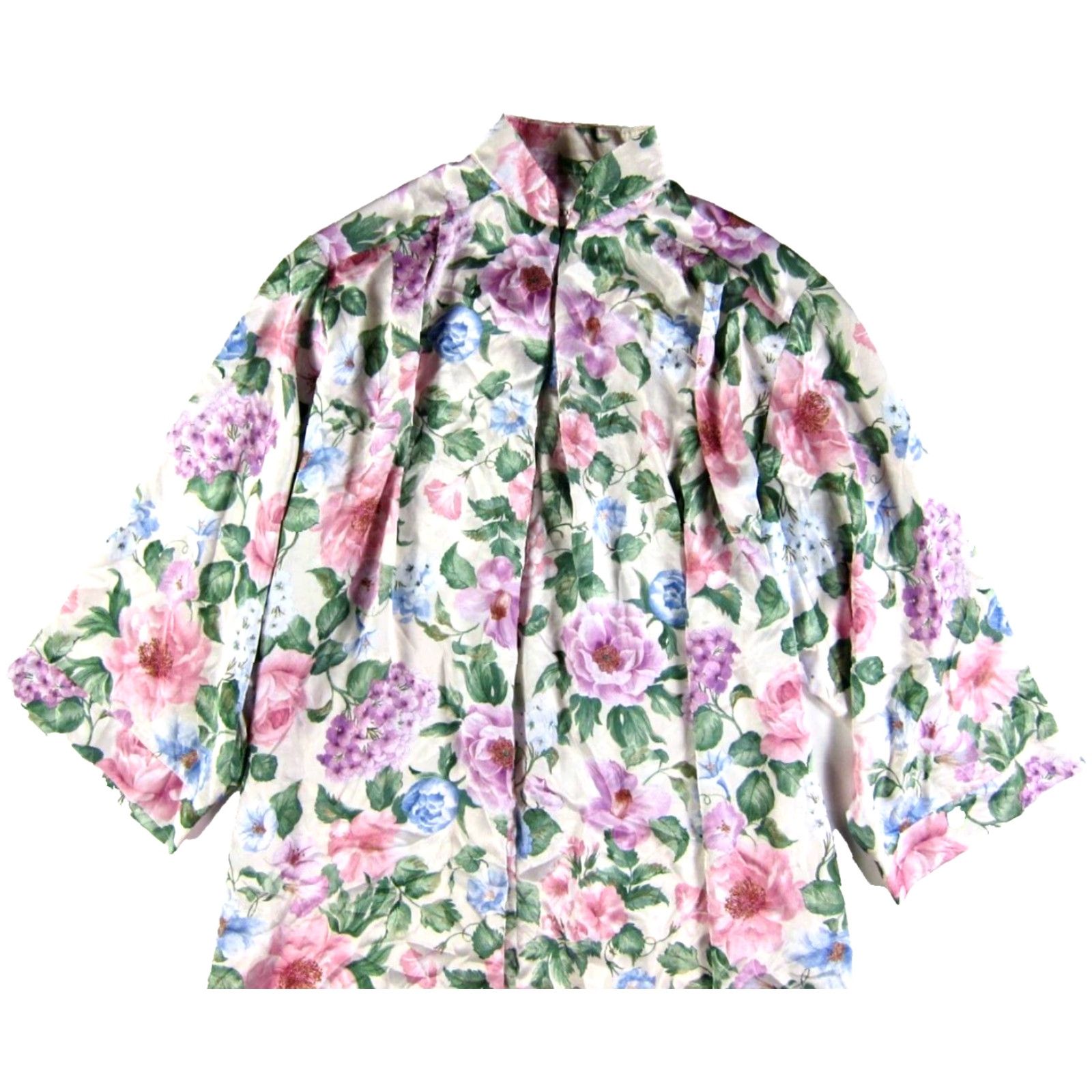 Vintage VINTAGE Brownstone Studio New York Pink Floral Long Sleeve Pocket Muumuu House Dress XL Size XL / US 12-14 / IT 48-50 - 4 Thumbnail