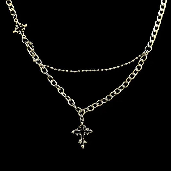 Jewelry Cross Chain Punk Y2K Necklace Size ONE SIZE - 2 Thumbnail