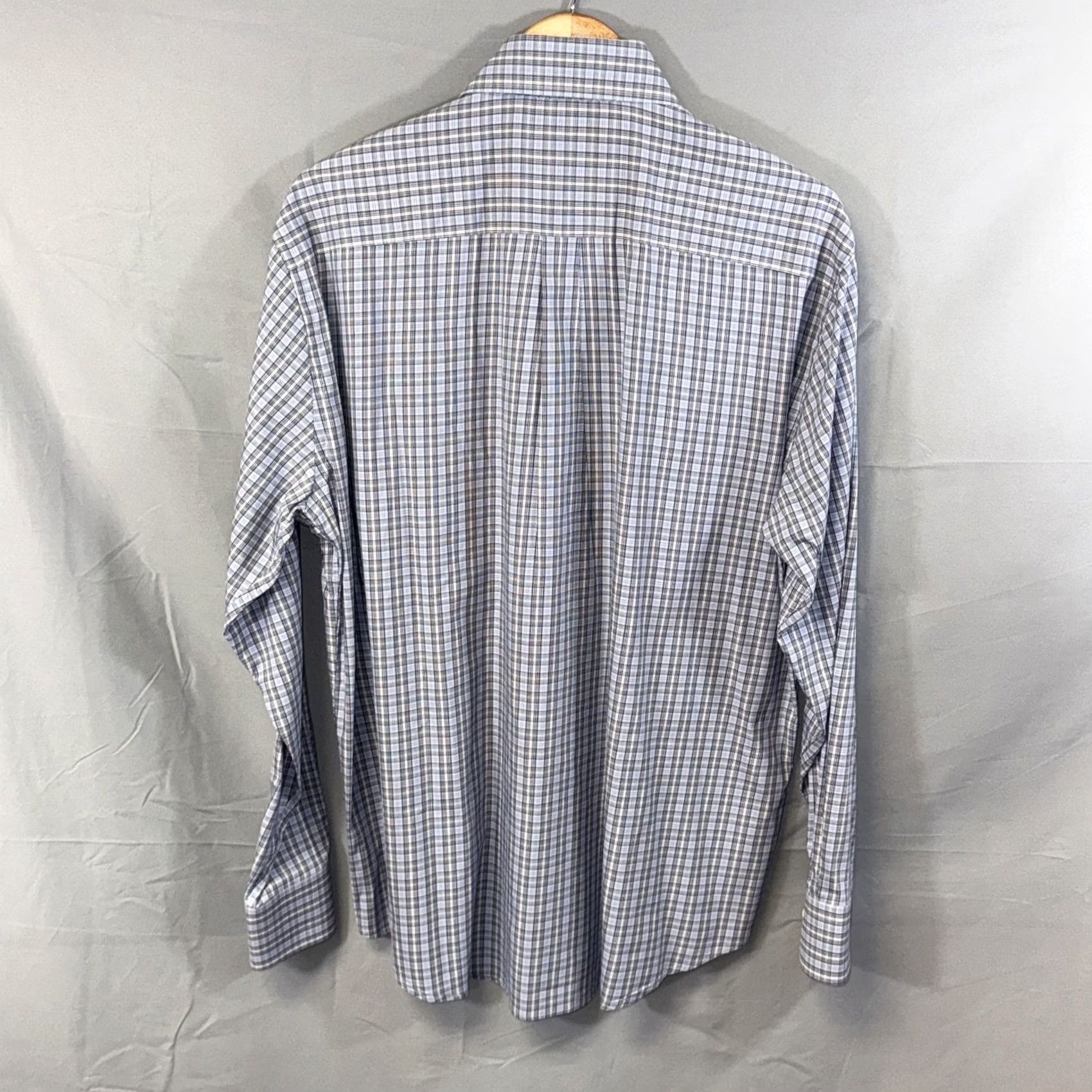 Peter Millar Peter Millar Shirt Mens XL Blue Gray Plaid Button Front Stretch Pocket Size US XL / EU 56 / 4 - 2 Thumbnail