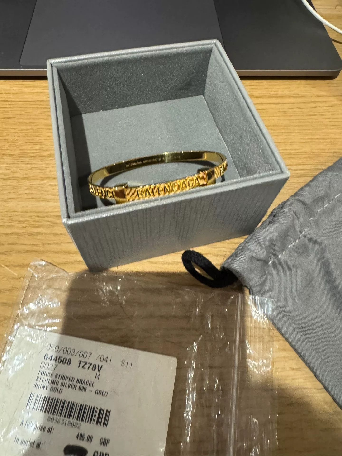 Balenciaga Balenciaga FORCE Gold Adjustable Bracelet Size ONE SIZE - 1 Thumbnail