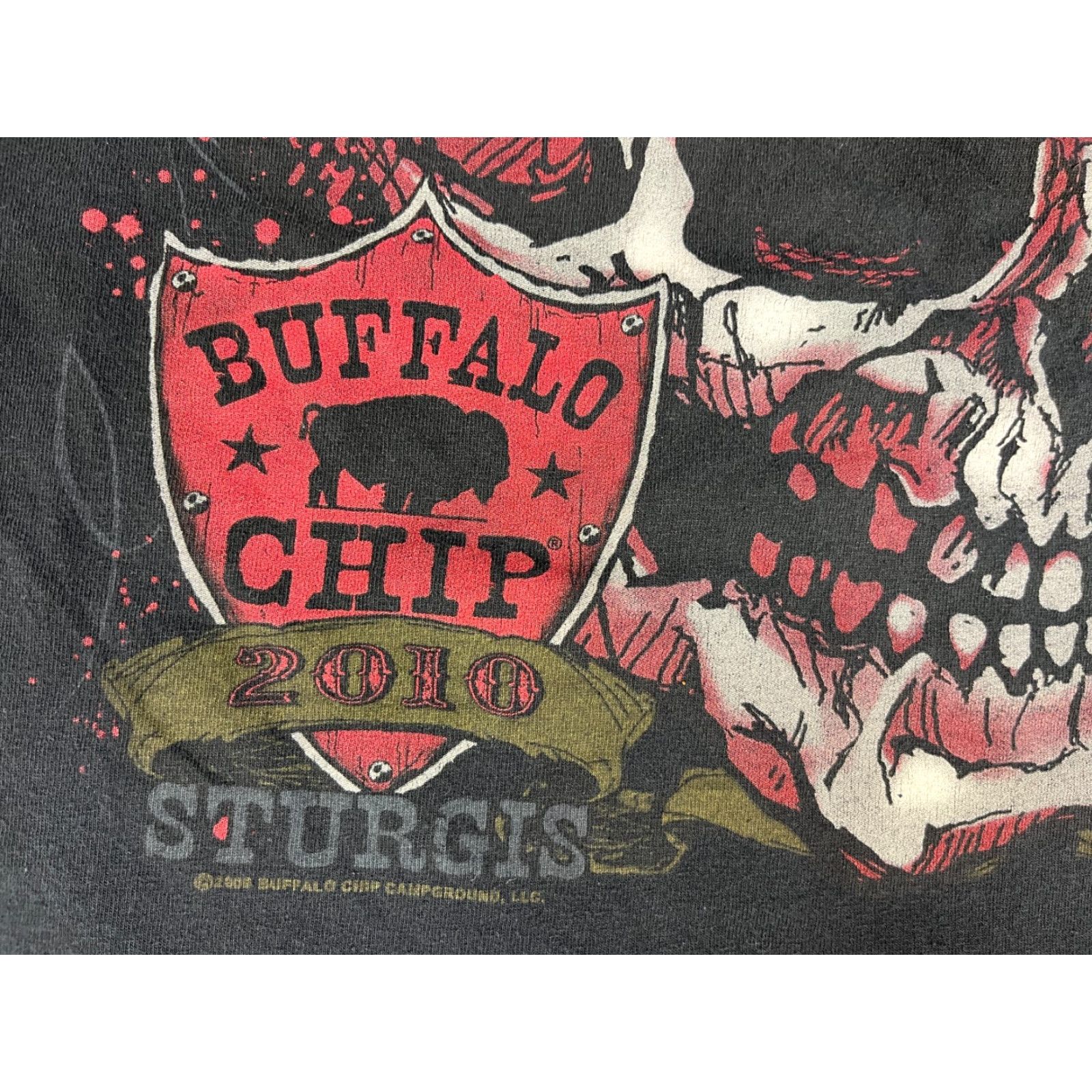 Vintage VINTAGE Hot Leathers Men’s T-Shirt Buffalo Chip The Legendary Sturgis Campground Long Sleeve Sz L Black Crew Neck Biker Double-Sided 2010 Size US L / EU 52-54 / 3 - 4 Thumbnail