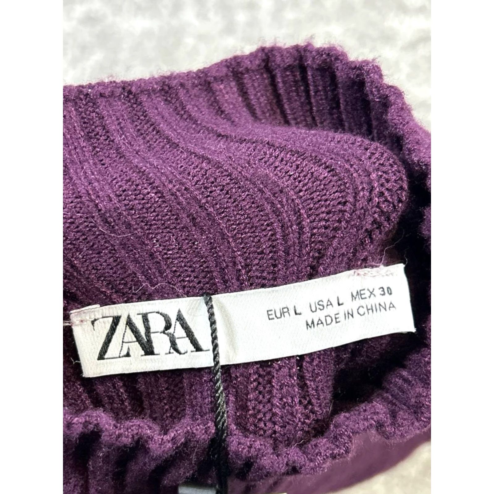 Zara Zara Shirt Womens Large Purple Ribbed New Size L / US 10 / IT 46 - 3 Thumbnail