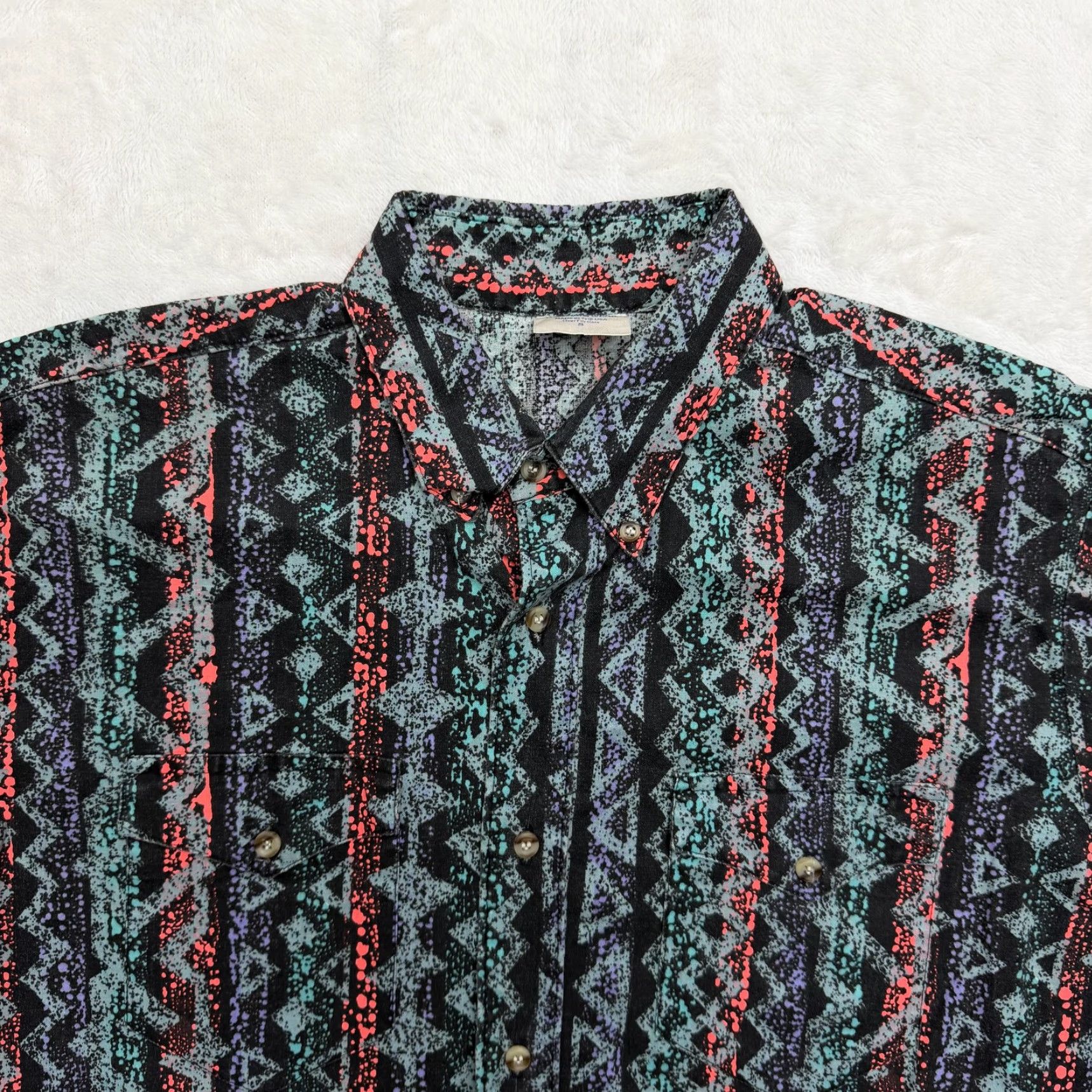 Vintage VINTAGE Bar 40 Western Shirt Mens Small Black Aztec Geometric Button Up USA Size US S / EU 44-46 / 1 - 2 Thumbnail