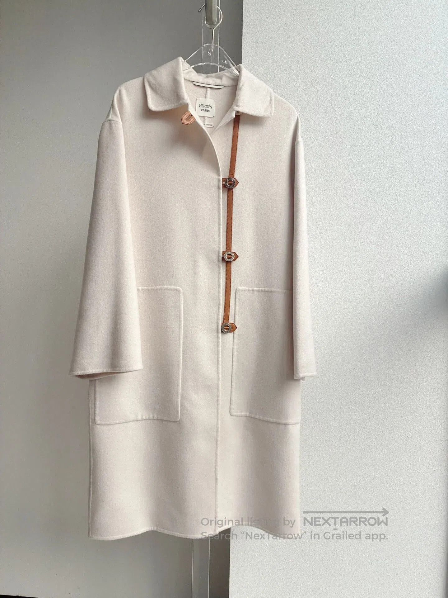 Hermes Hermes Off-White Cashmere Coat. Size XXS / US 00 / IT 34 - 1 Thumbnail