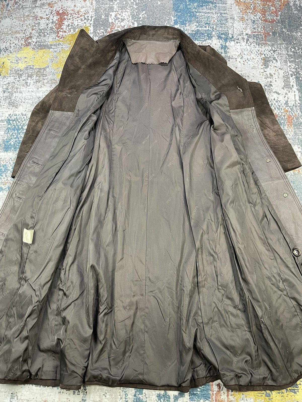 Genuine Leather Mylene Cowhide Suede Brown Trench Coat Size S / US 4 / IT 40 - 12 Thumbnail