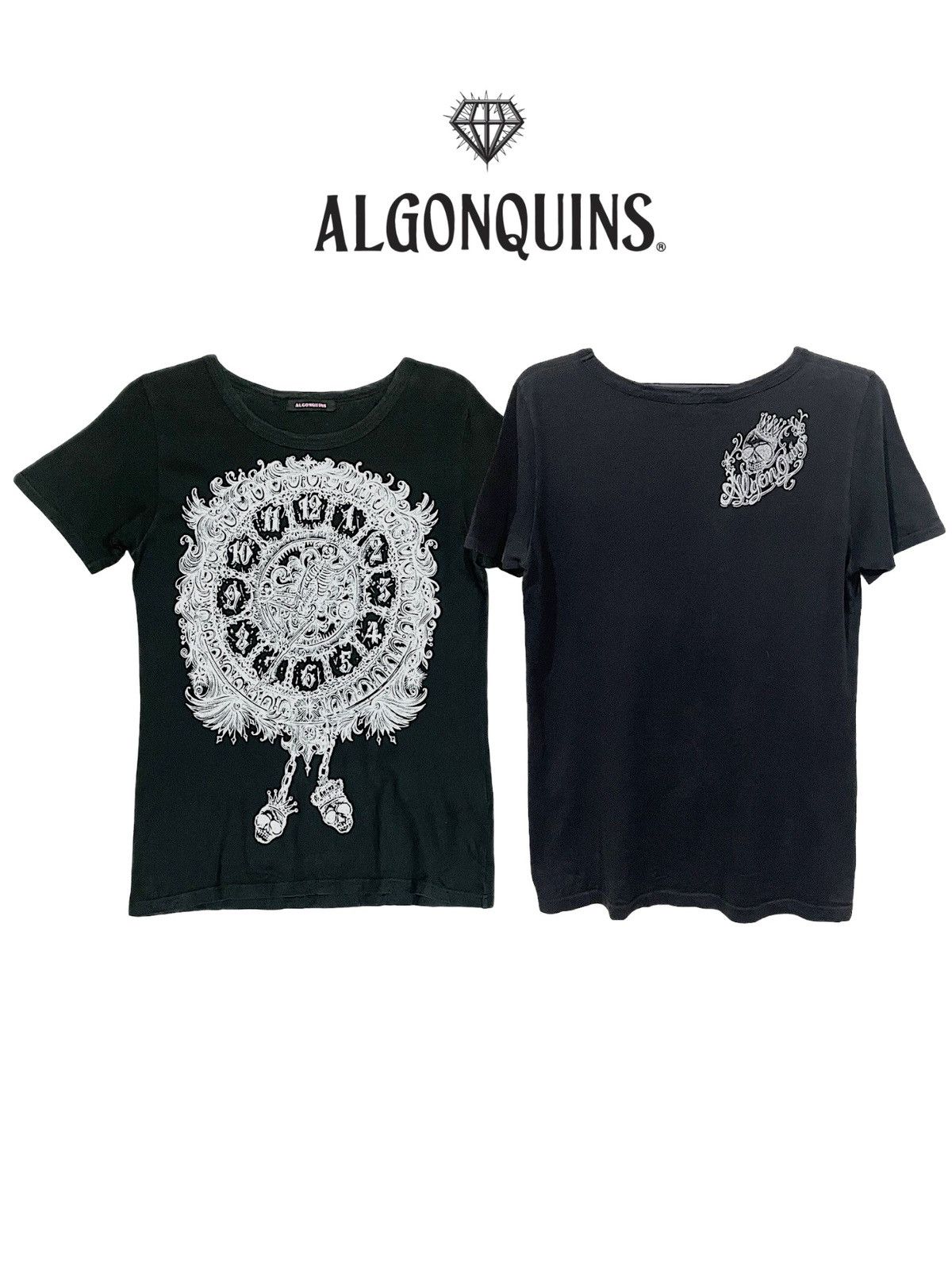 Japanese Brand Vintage Japanese Algonquins Punk Fashion Skeleton Watch Tee Size US S / EU 44-46 / 1 - 1 Thumbnail