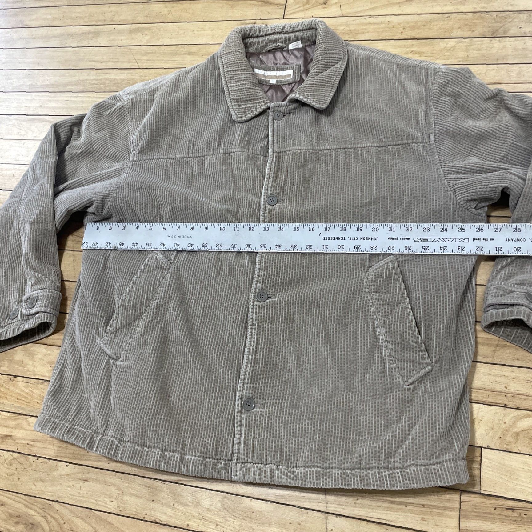 Perry Ellis VINTAGE Perry Ellis Corduroy Jacket Men L Khaki Brown Lined Western Bomber 90s Coat Size US L / EU 52-54 / 3 - 6 Thumbnail