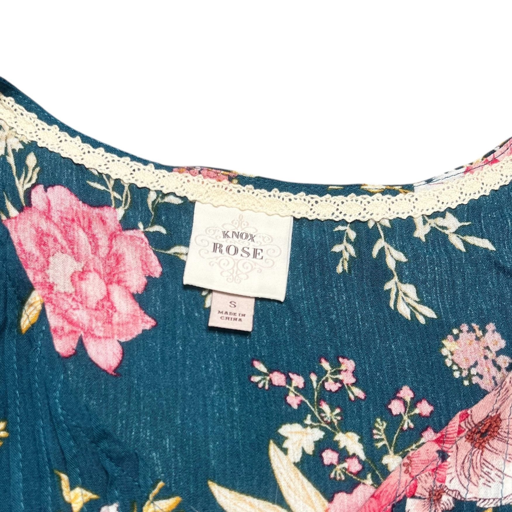Other Knox Rose Dress Womens Size S Blue Pink Floral Paisley Midi Size S / US 4 / IT 40 - 3 Thumbnail