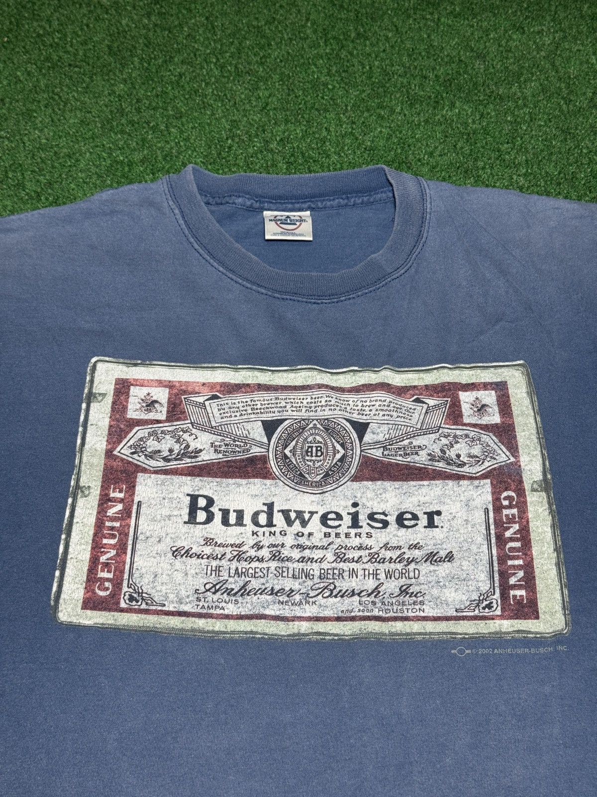 Budweiser Buweiser Beer Logo Vintage 90s Y2K Blue Faded Large T Shirt Size US L / EU 52-54 / 3 - 2 Thumbnail