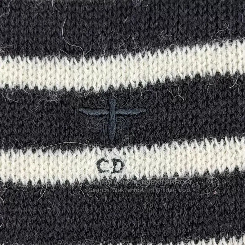 Dior Dior Black and white striped embroidered bee sweater Size XXS / US 00 / IT 34 - 7 Thumbnail