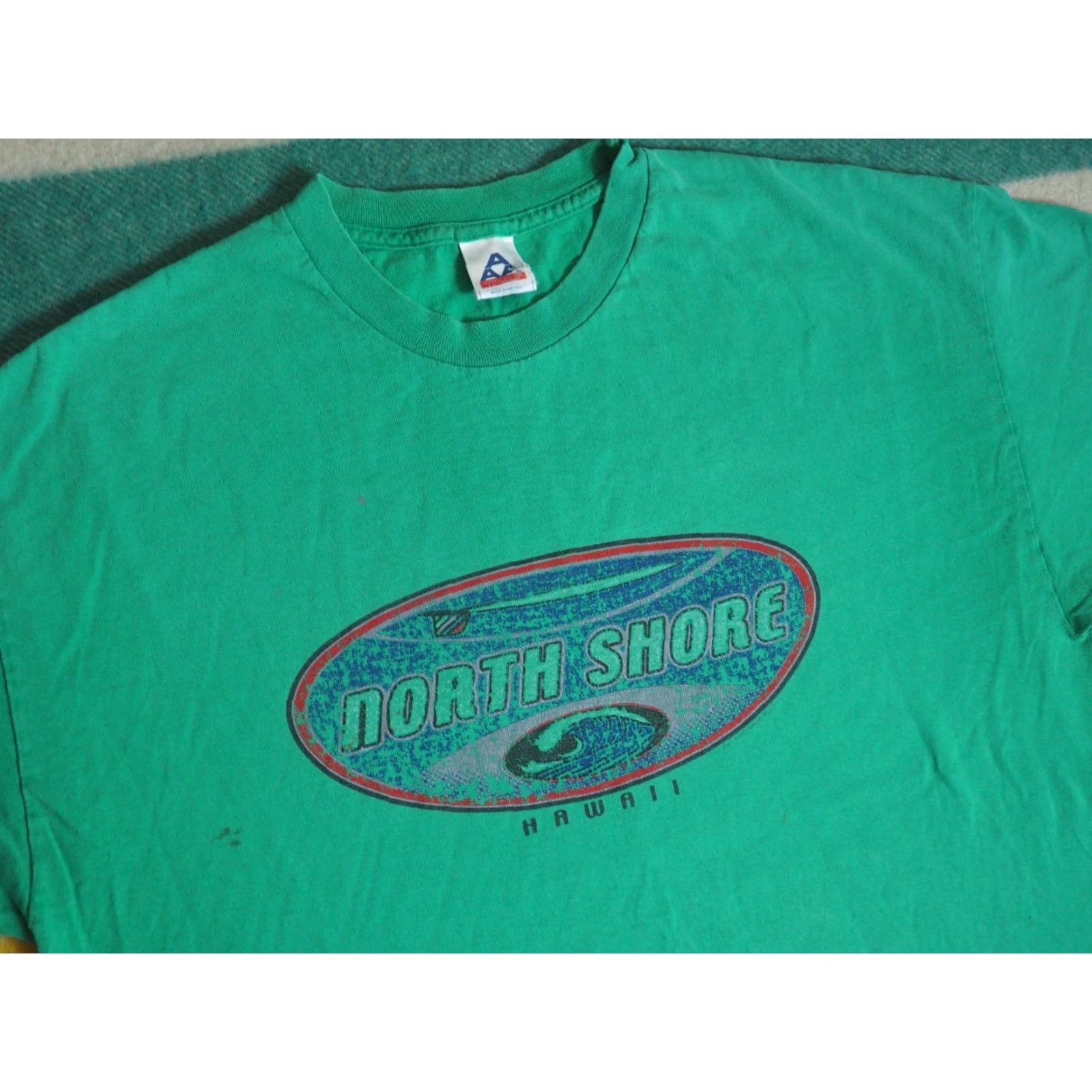 AAA VINTAGE AAA North Shore Maui Hawaii Surf Faded Green Tee T-Shirt XL Men Short Sleeve Crew Neck Graphic Print Size US XL / EU 56 / 4 - 3 Thumbnail