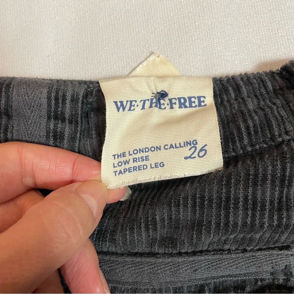Free People NWT New Free People London Calling Slouchy Cord Grey Gingha Size 26" / US 2 / IT 38 - 8 Thumbnail