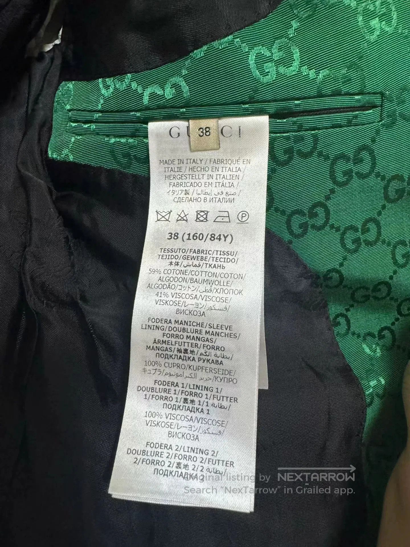 Gucci Gucci Green Monogram Blazer. Size S / US 4 / IT 40 - 4 Thumbnail