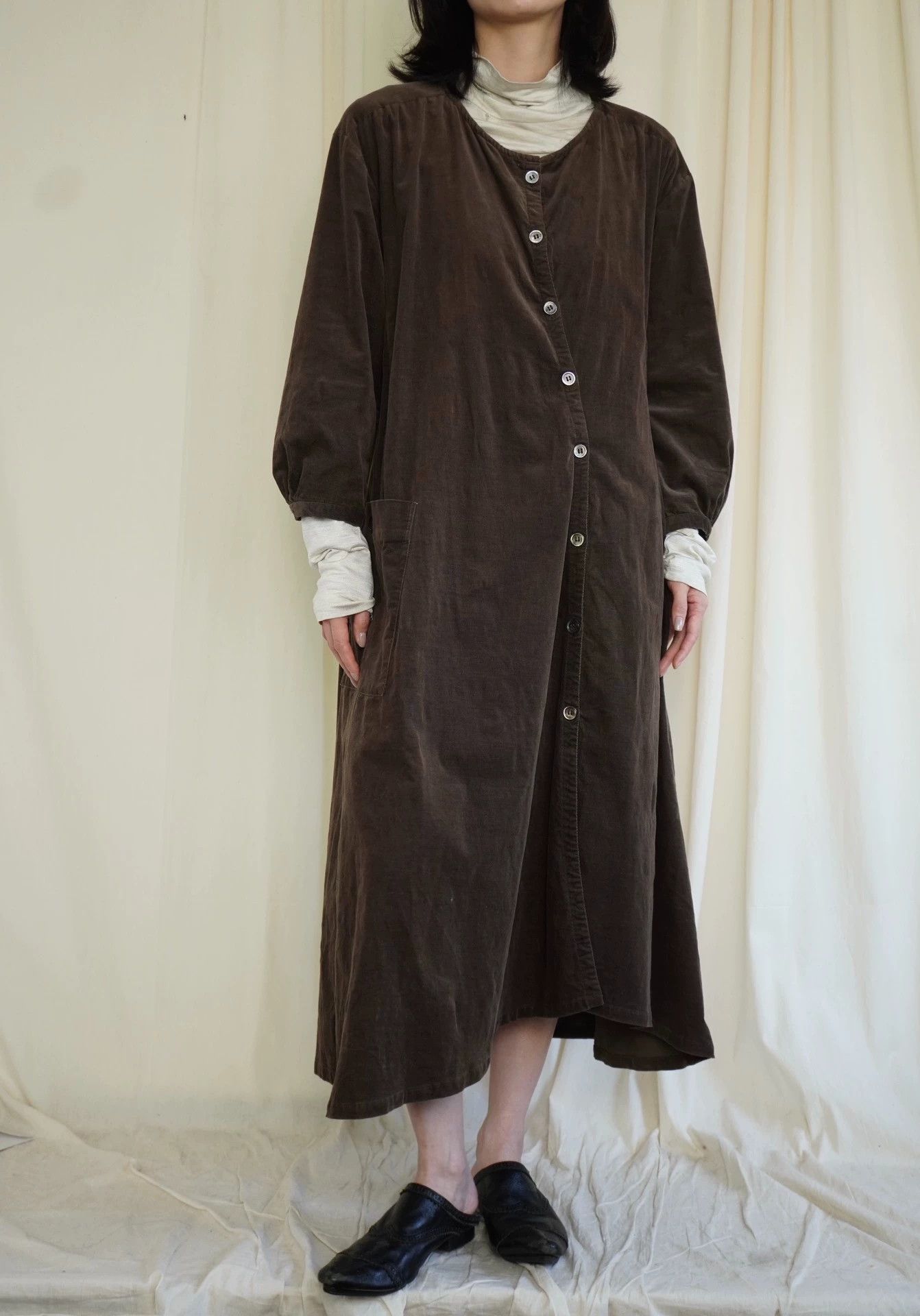 Y's Y's 1980s Living Corduroy Asymmetric Robe Size ONE SIZE - 2 Thumbnail