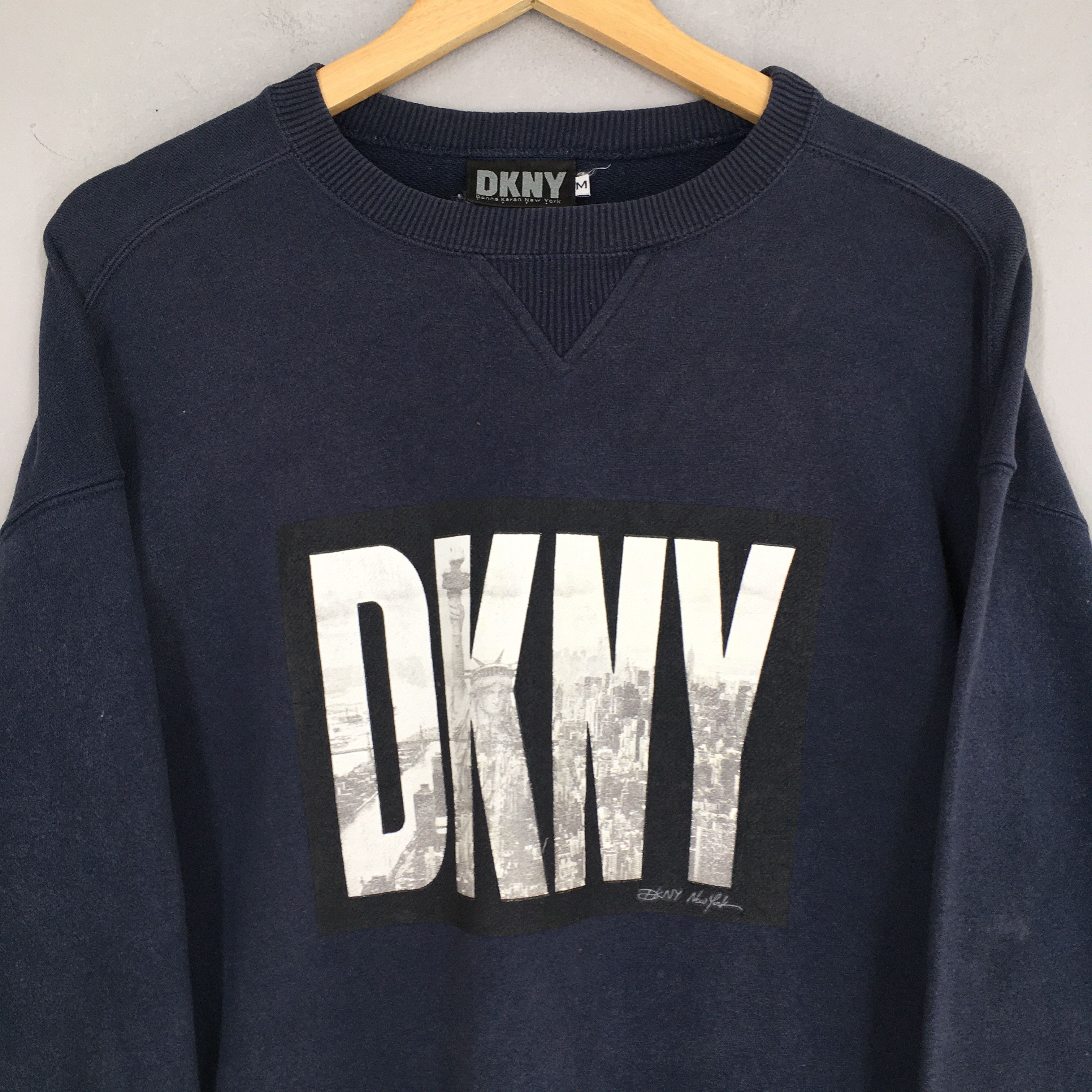 DKNY × Vintage Vintage Dkny Jeans Blue Sweatshirt Medium Size US M / EU 48-50 / 2 - 2 Thumbnail