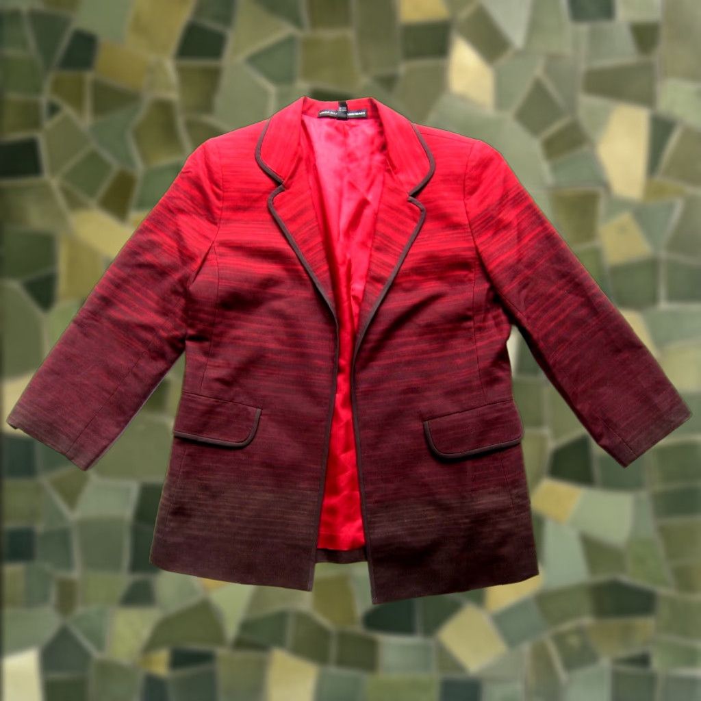 Ellen Tracy Linda Allard Ellen Tracy Blazer Women 8 Red Ombre Pocket Blazer Jacket Woodruff Retro Blazer Womens Size M / US 6-8 / IT 42-44 - 1 Thumbnail