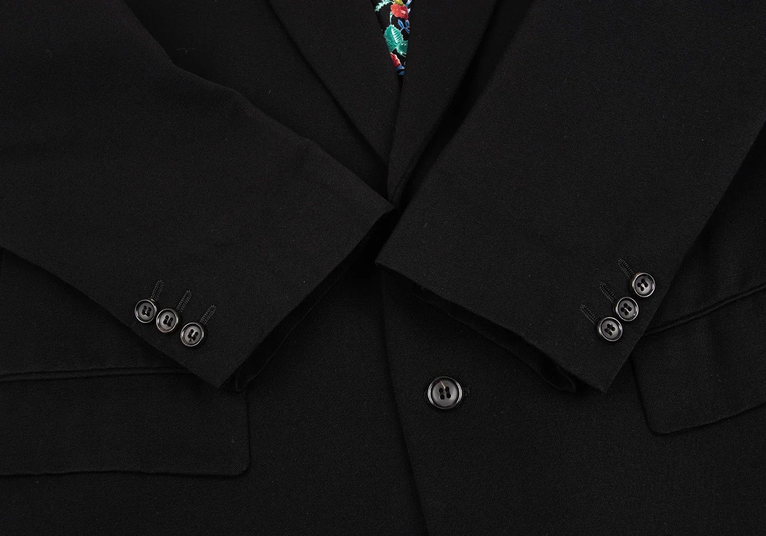 Comme des Garcons Homme Plus Flower Liner Wool 2B Jacket in Black Size S Size US S / EU 44-46 / 1 - 7 Thumbnail