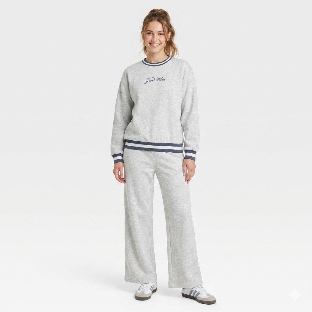 Other Better Together Sweatpant Set Crewneck Good Vibes Loungewear Size L / US 10 / IT 46 - 8 Thumbnail