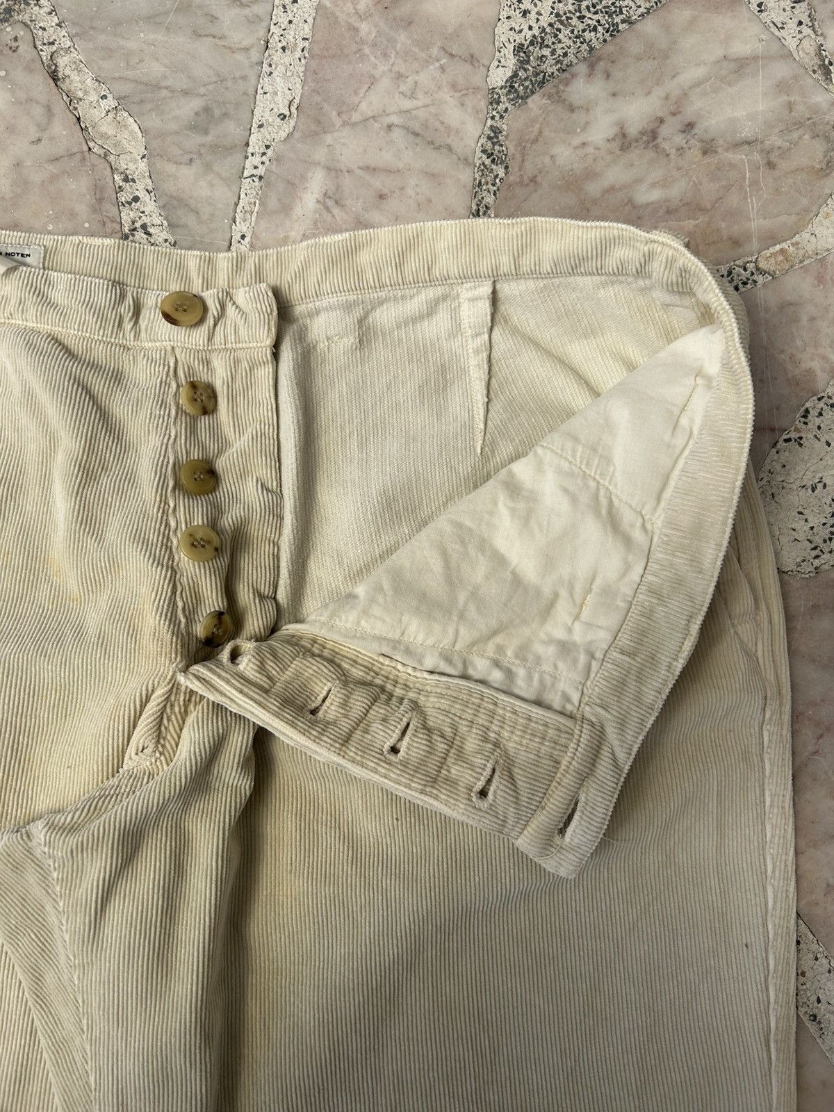 Dries Van Noten Dries Van Noten Vintage Cream Corduroy Pants Size US 30 / EU 46 - 5 Thumbnail