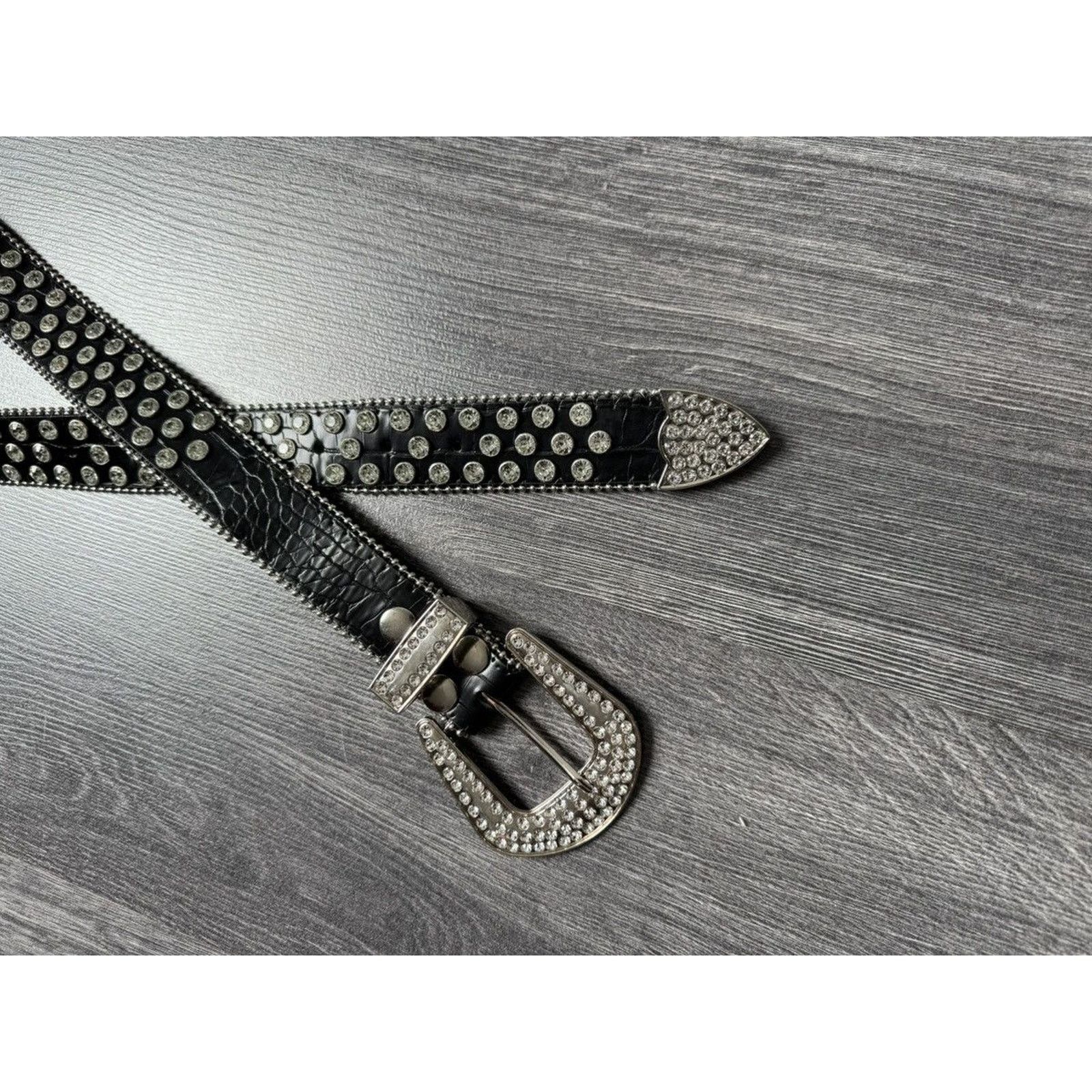 Japanese Brand × Vintage Vintage B.B Simon Style Belt Y2K Rhinestones Punk Metal Size ONE SIZE - 6 Thumbnail