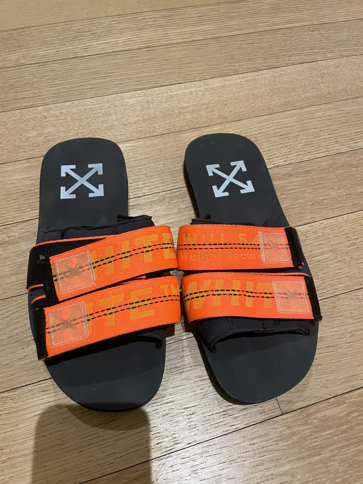 Off-White OFF WHITE orange and black slides Size US 8 / EU 41 - 2 Thumbnail