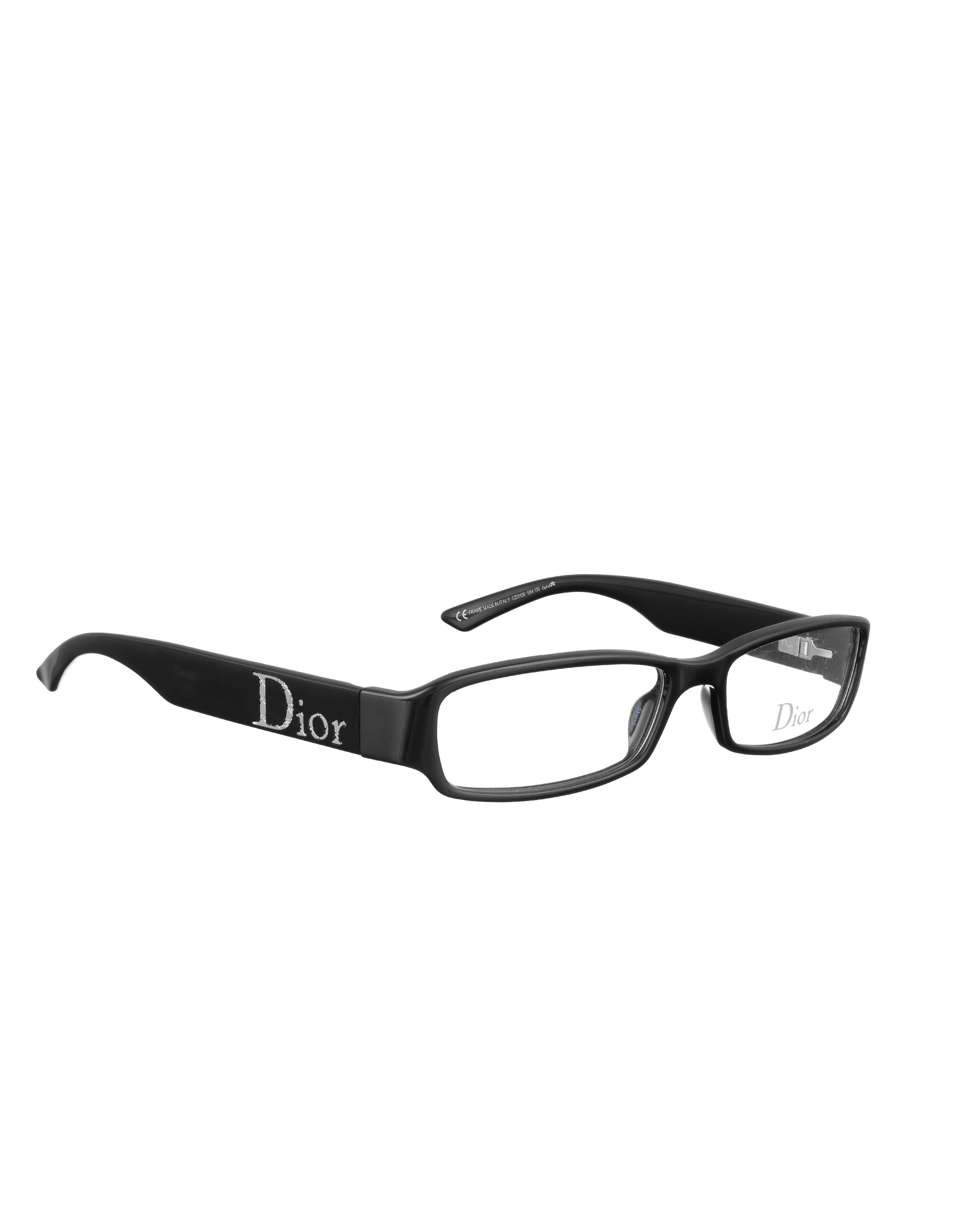 Dior Dior 00s Black Classic Plastic Glasses with Big Silver Logo Size ONE SIZE - 1 Thumbnail