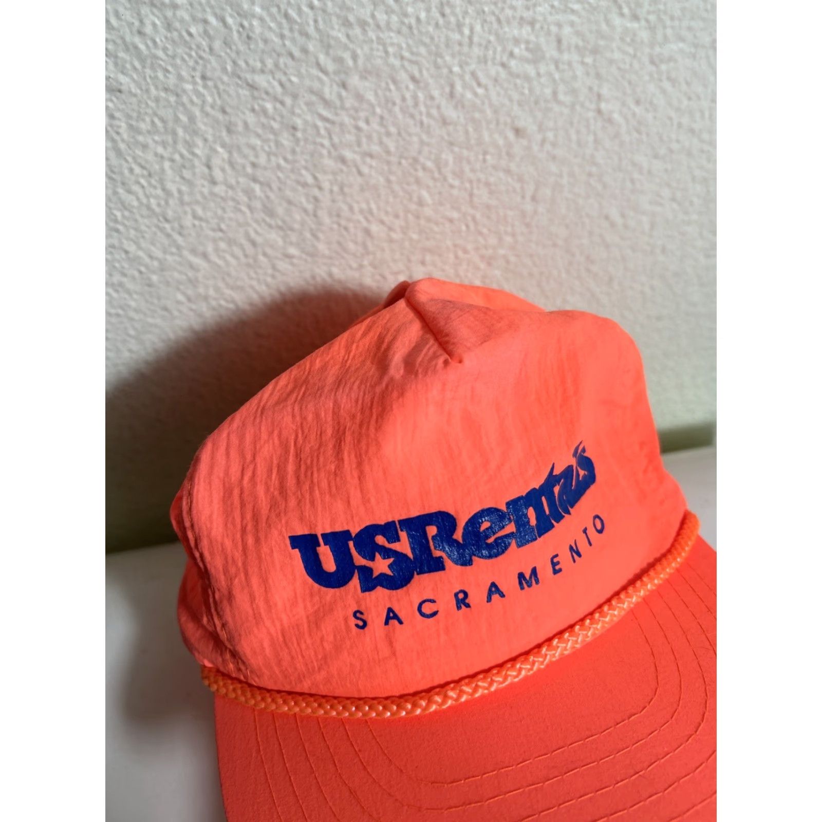 Vintage VINTAGE Headmost SnapBack Hat Neon Orange Adjustable Men One Size Orange Snapback Hat Size ONE SIZE - 6 Thumbnail