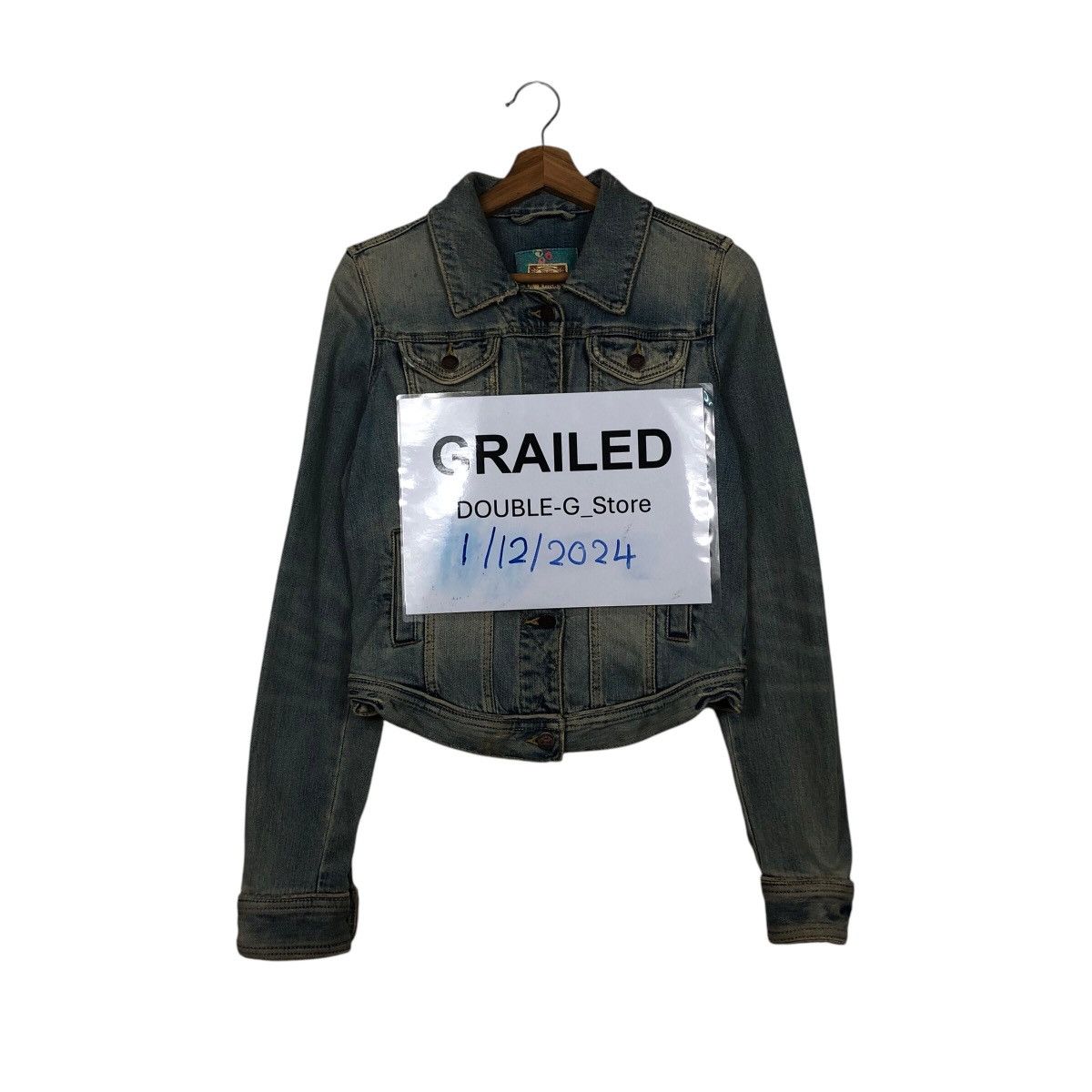 Abercrombie & Fitch 📌Cropped Denim Biker Jacket Abrecrombie Issey Miyake Size M / US 6-8 / IT 42-44 - 1 Thumbnail