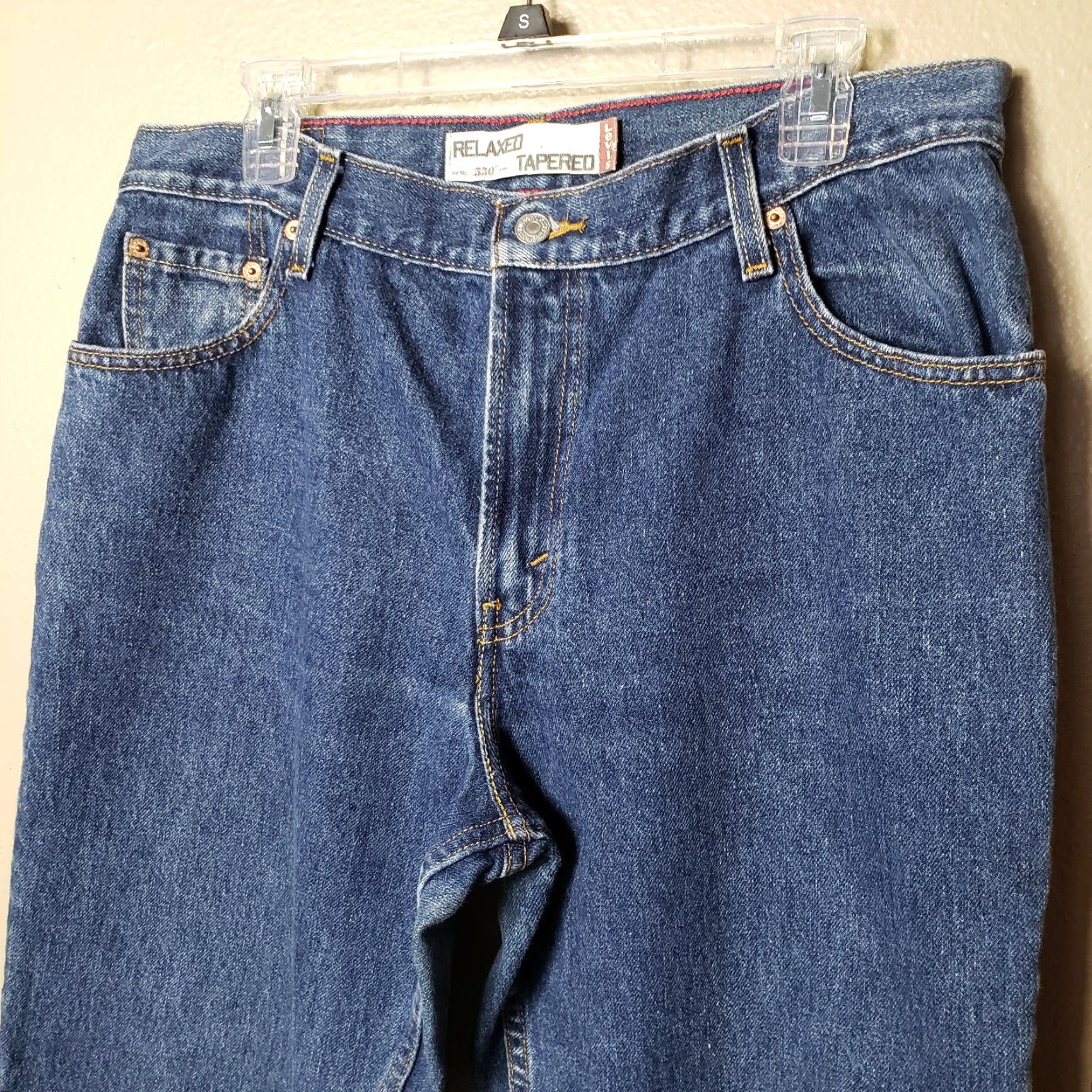 Levi's Levi's 550 Relaxed Tapered Leg High Rise Dark Wash Mom Jeans-Size 14 Women Regular Denim 5-Pocket Style Classic Size 36" / US 14 / IT 50 - 2 Thumbnail