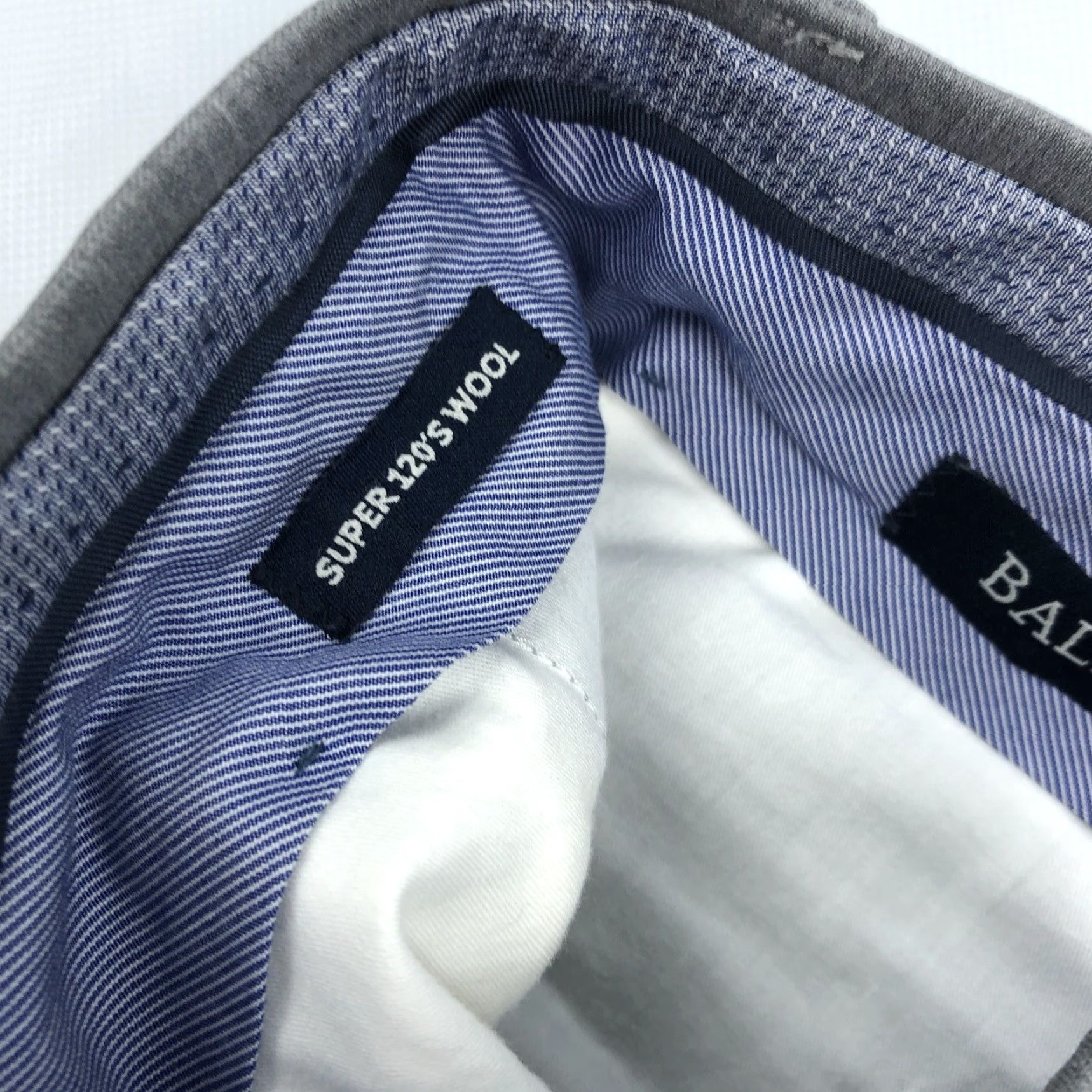 Vintage Ballin Mens Dress Pants Grey Flat Front Comfort-EZE 36x31.5 Wool 100 Flat Front Belt Loops Pockets Slim Straight Casual Workwear Business Formal Size US 36 / EU 52 - 6 Thumbnail