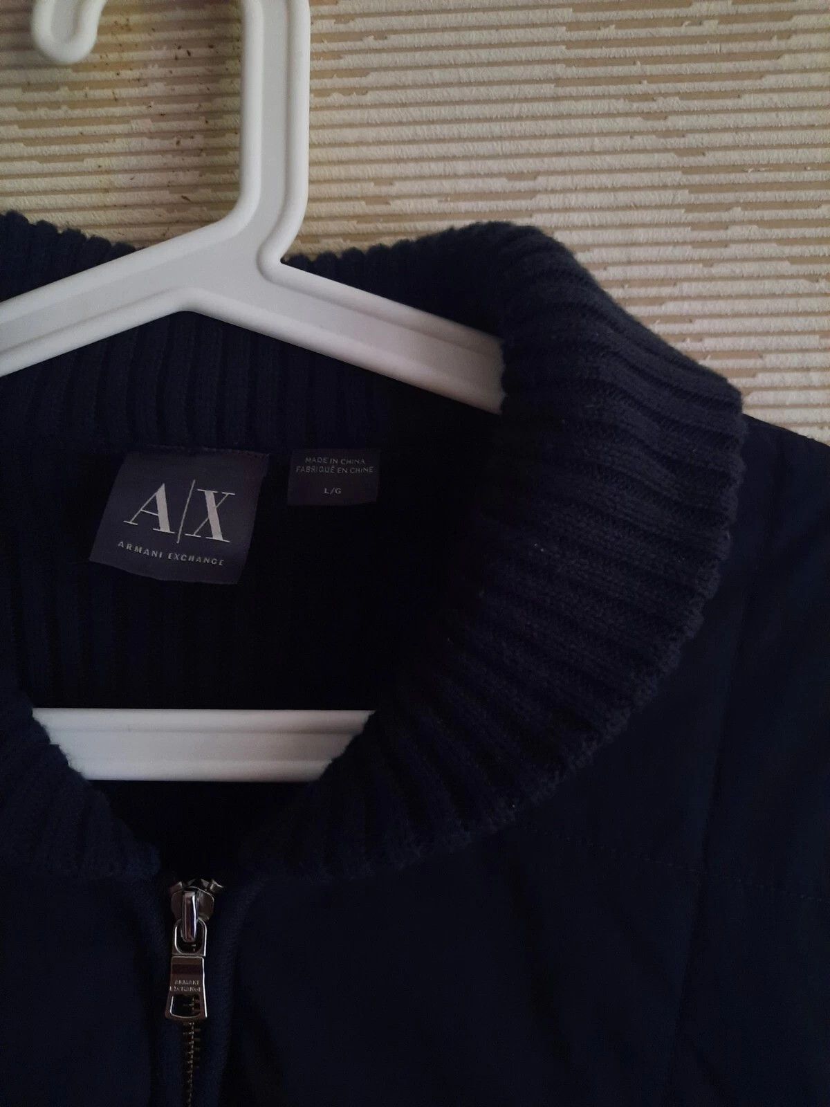 Armani Exchange Armani Exchange Men's K-Fall-2015 Navy Blue Nylon Sweater Size US L / EU 52-54 / 3 - 3 Thumbnail