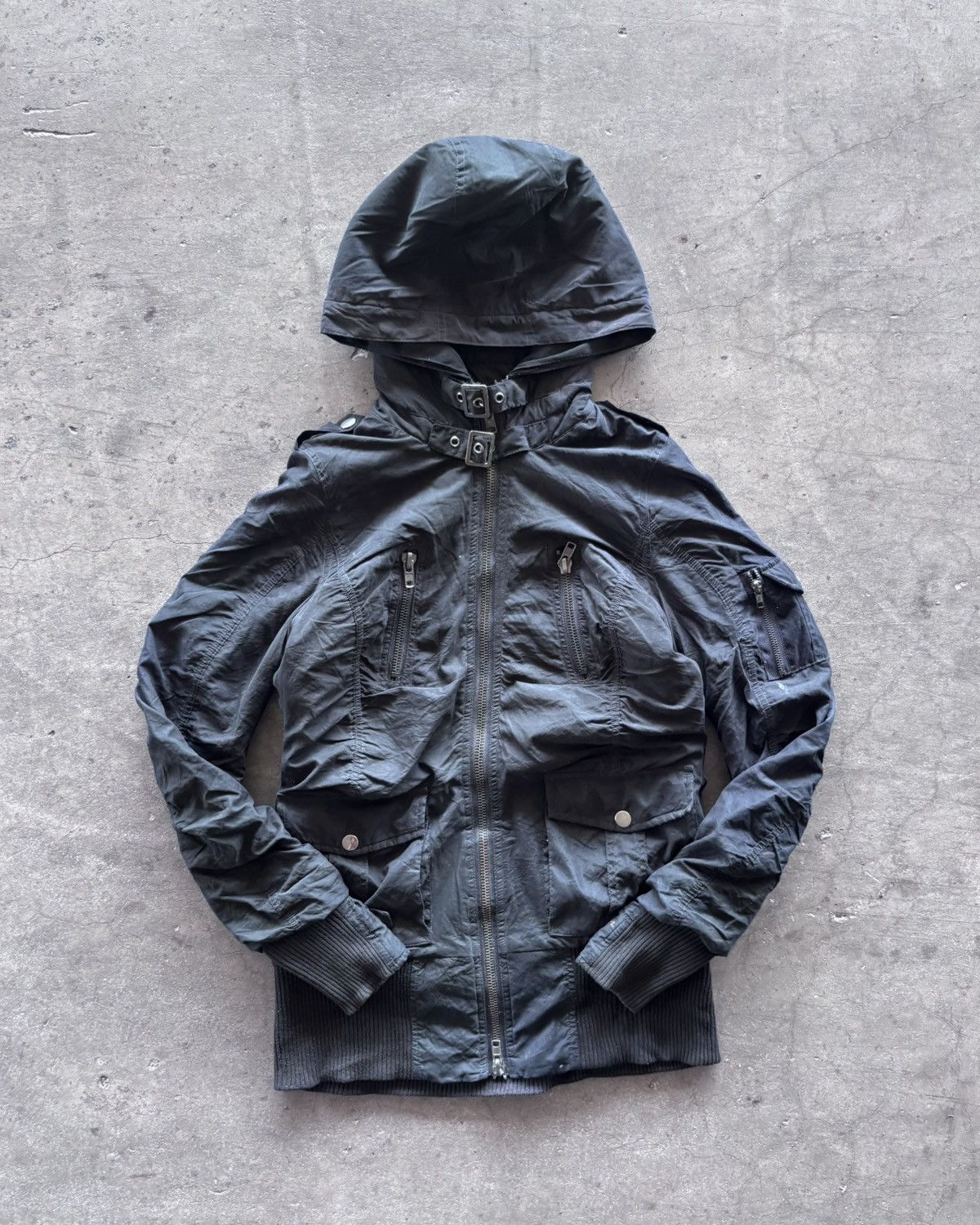 14th Addiction × Japanese Brand × KMRii 2000s CRVX Vkei Double Zip Up Black Jacket Size US L / EU 52-54 / 3 - 2 Thumbnail