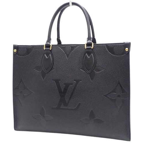 Louis Vuitton Monogram Emplant Noir On The Go MM Tote Bag Shoulder Bag Black