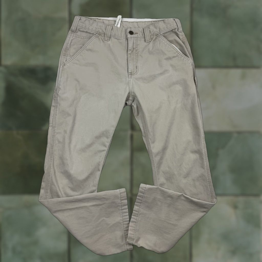 Carhartt Vintage Carhartt Carpenter Pants Adult 32x30 Relaxed Fit Workwear Casual Men Beige Khaki 90s Grunge Hipster Size US 32 / EU 48 - 1 Thumbnail