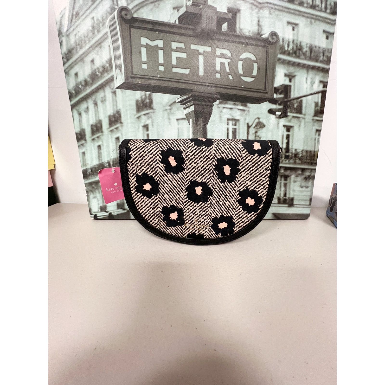 Kate Spade Kate Spade K8145 Luna Crescent Herringbone Floral Black Size ONE SIZE - 1 Thumbnail