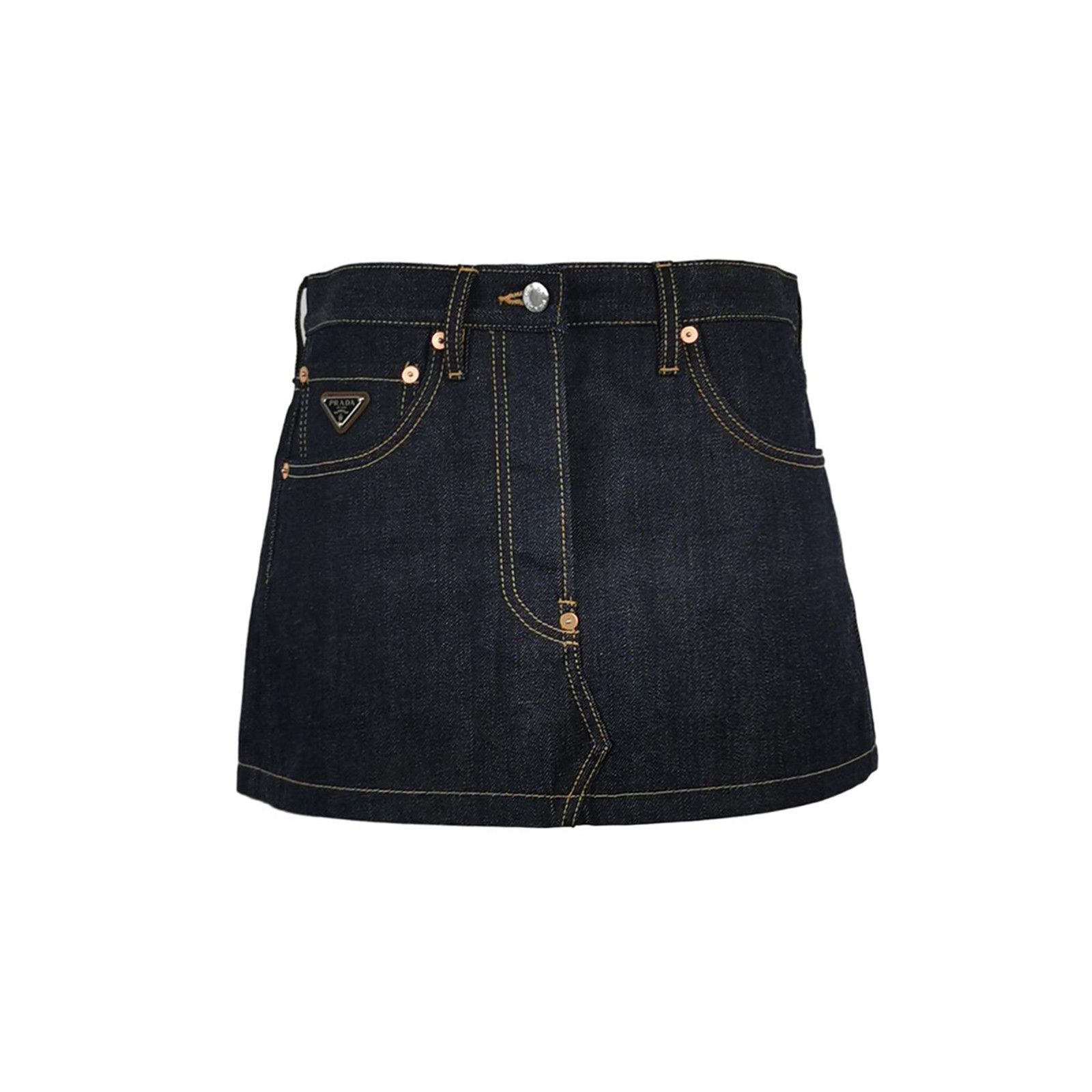 Prada Prada Denim Mini Skirt Size 36 Size 25" / US 0 / IT 36 - 1 Thumbnail