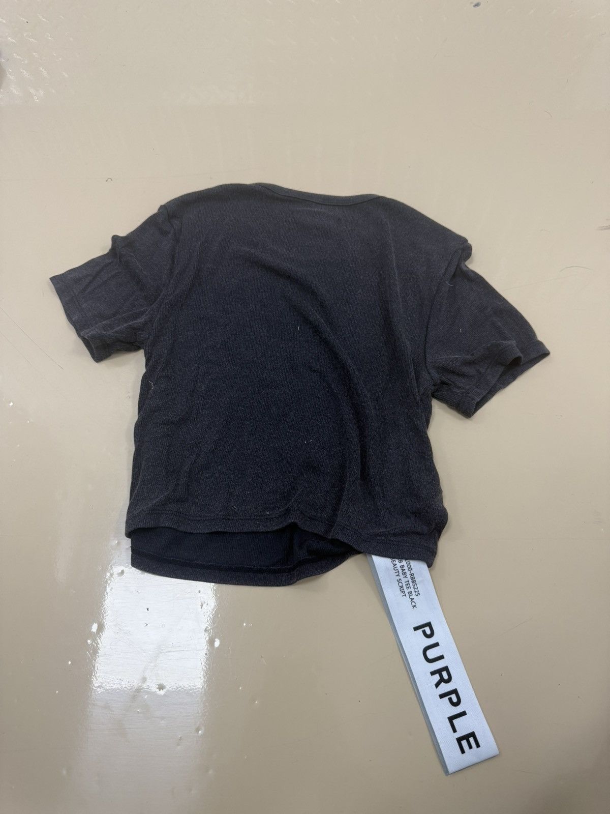 Other Purple Brand Rib Baby Tee Black Size S / US 4 / IT 40 - 3 Thumbnail