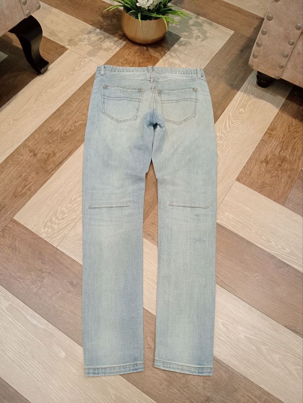 Number (N)ine NUMBER NINE JAPAN DISTRESSED LIGHT BLUE STRETCH DENIM PANTS Size US 30 / EU 46 - 11 Thumbnail