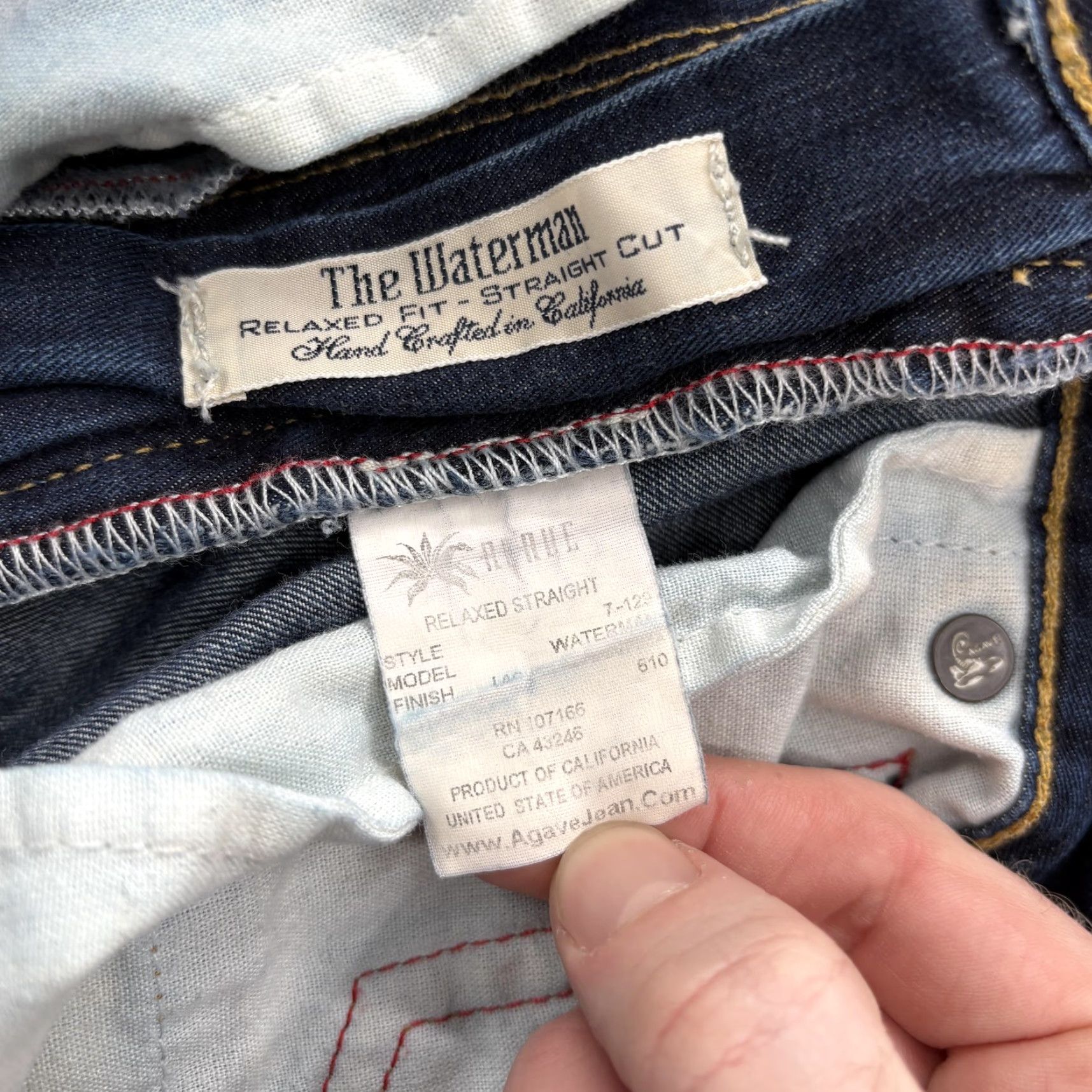 Denime Agave Waterman Jeans Mens 30x30 Blue Medium Wash Relaxed Straight Denim USA Shirt Mens 30 Blue Modern 90s? Size US 30 / EU 46 - 5 Thumbnail