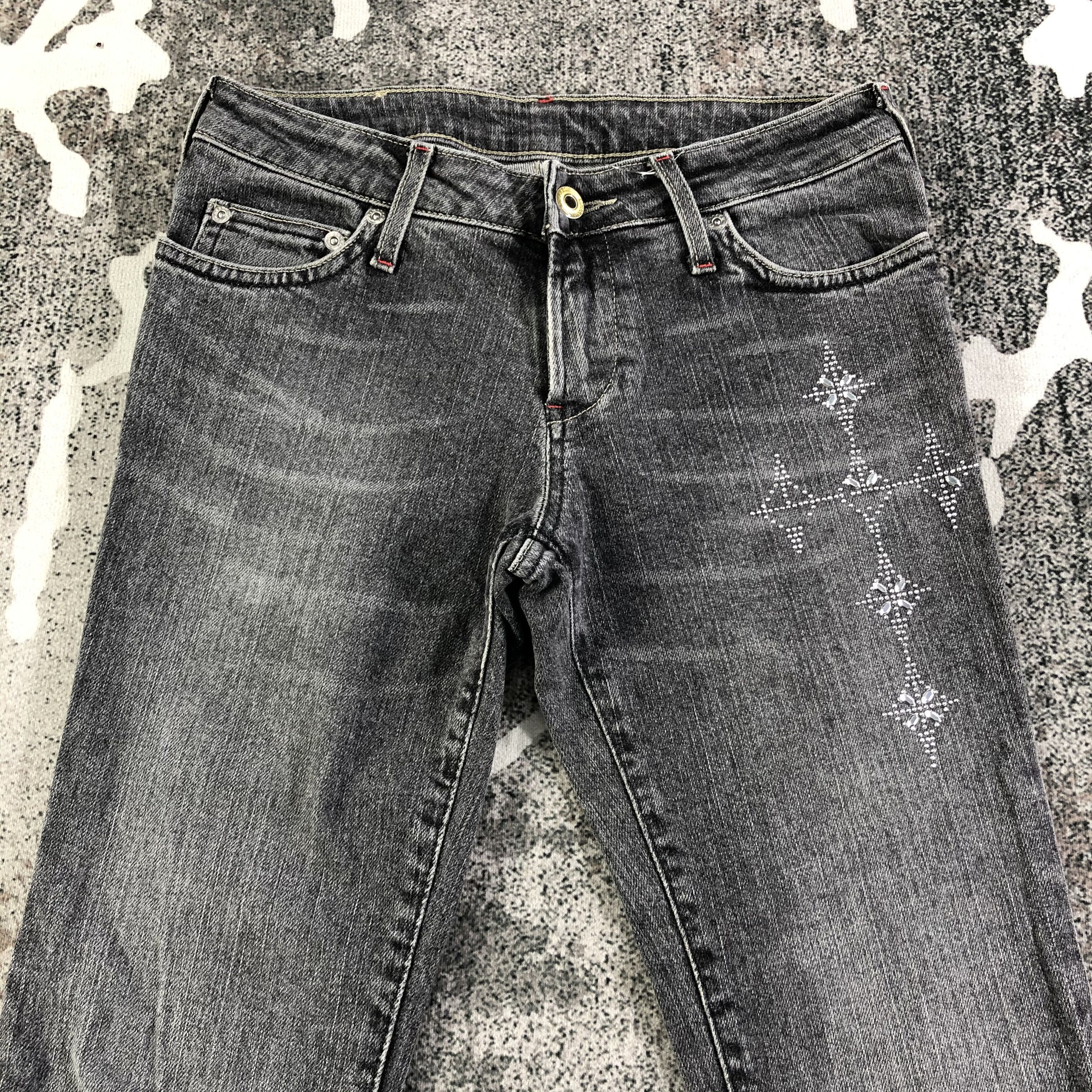 Japanese Brand Cimarron Faded Black Flared Denim KJ1969 Size 27" / US 4 / IT 40 - 3 Thumbnail
