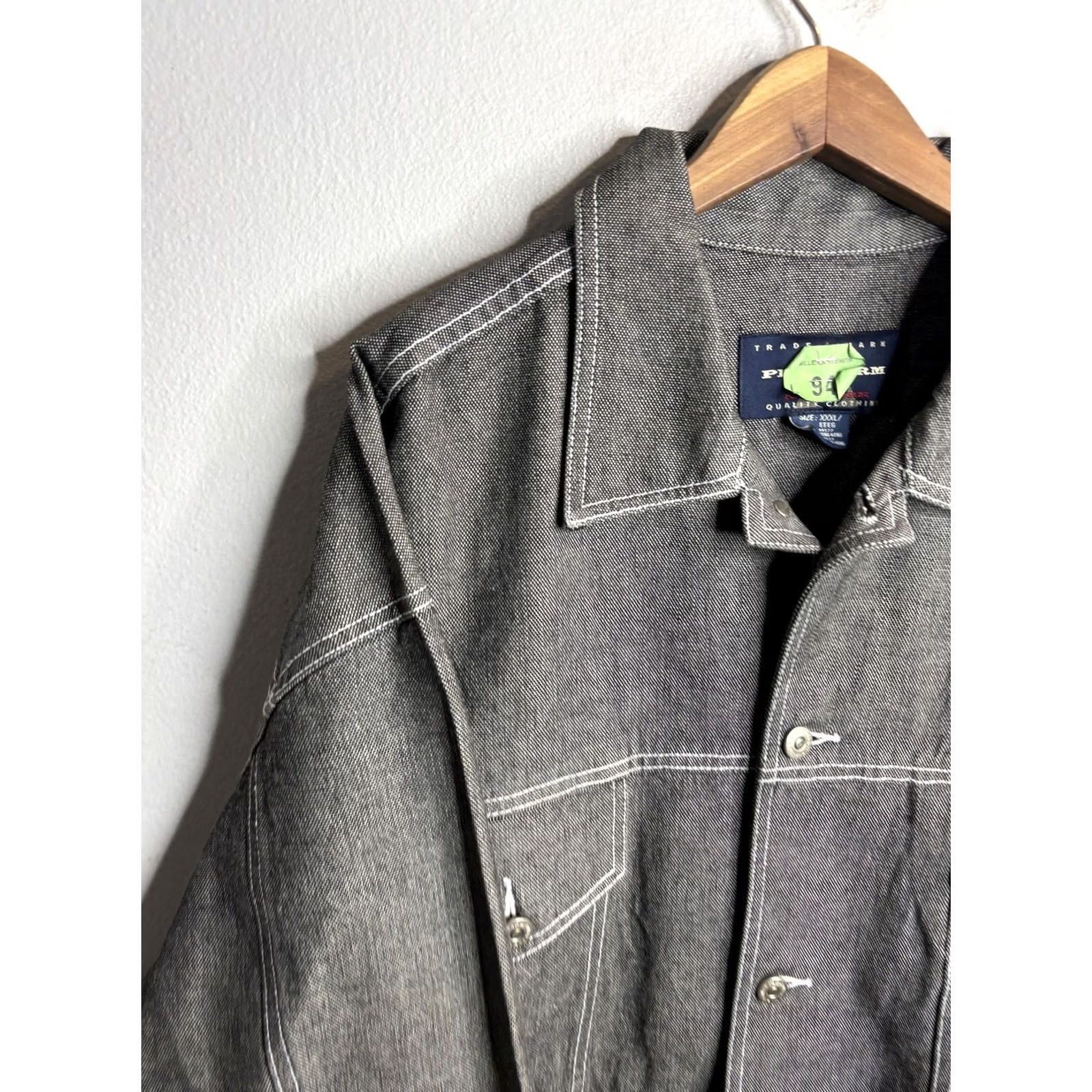 Phat Farm VINTAGE Phat Farm Denim Jacket Mens 3XL Gray Contrast Stitch Trucker Embroidered Logo Jacket Mens Gray Denim 3XL Embroidered Logo Workwear Casual Size US XXL / EU 58 / 5 - 2 Thumbnail