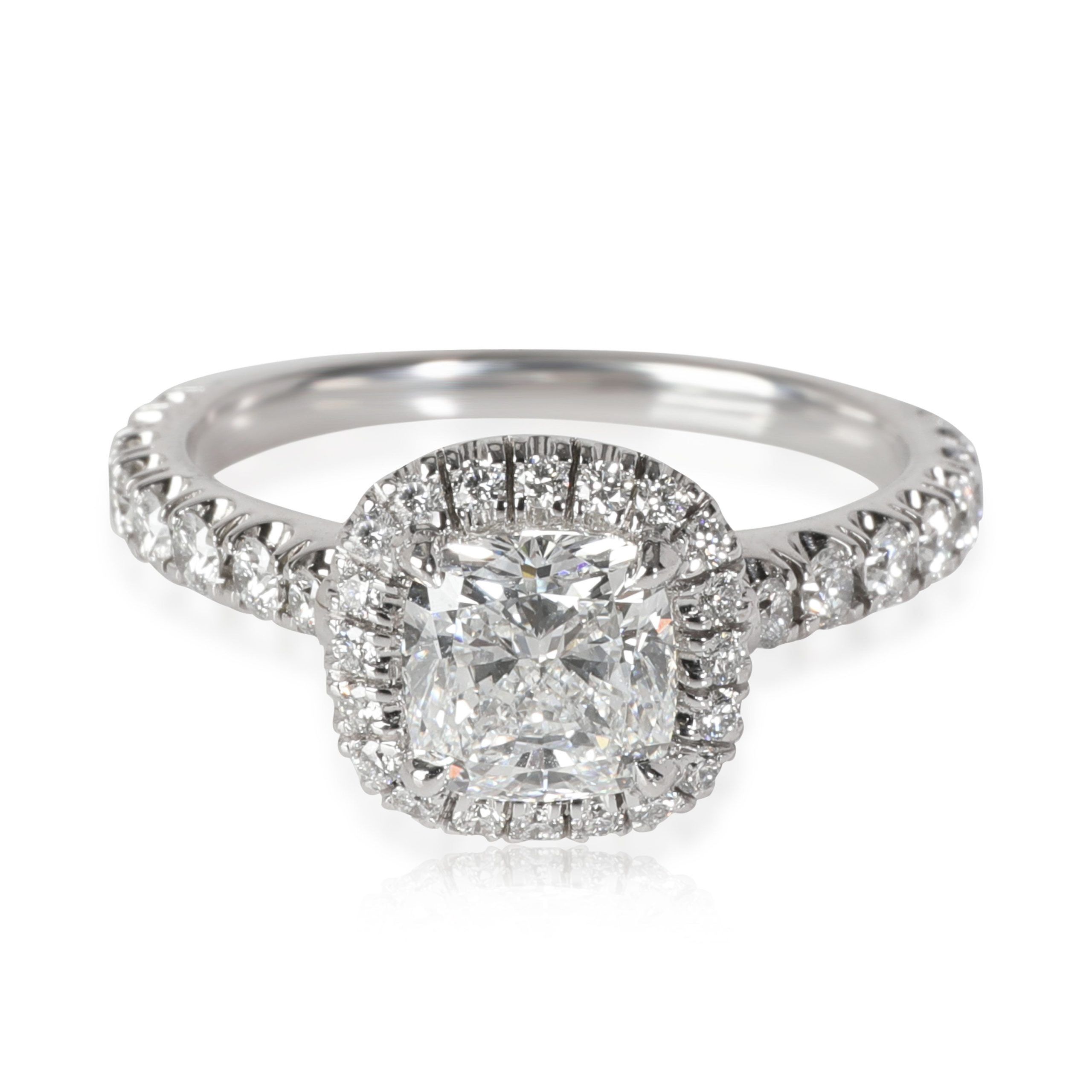 image of Cartier Destinee Diamond Engagement Ring In Platinum D If 1.55 Ctw in Silver, Women's