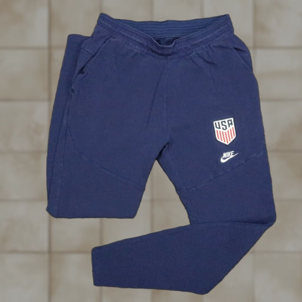 Nike Nike Pants Men Small Blue Tech Fleece Joggers Athletic Zip Pocket USA Soccer Size US 29 - 1 Thumbnail