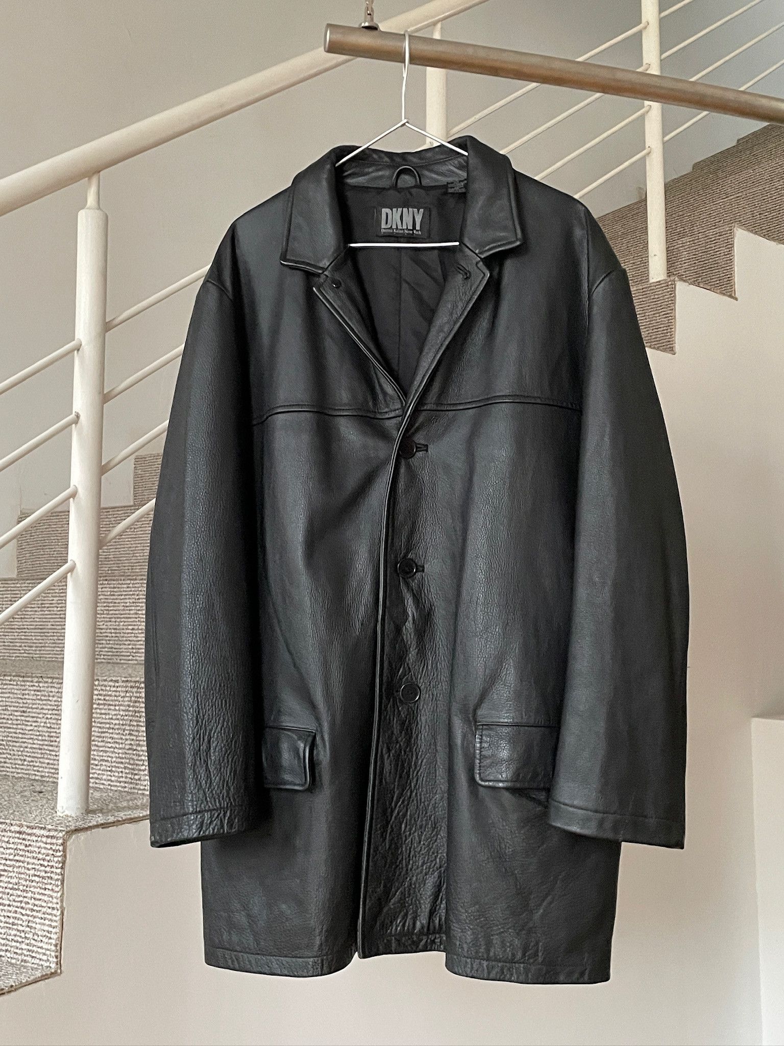 DKNY × Leather Jacket × Vintage DKNY Jacket Coat Blazer Leather 
