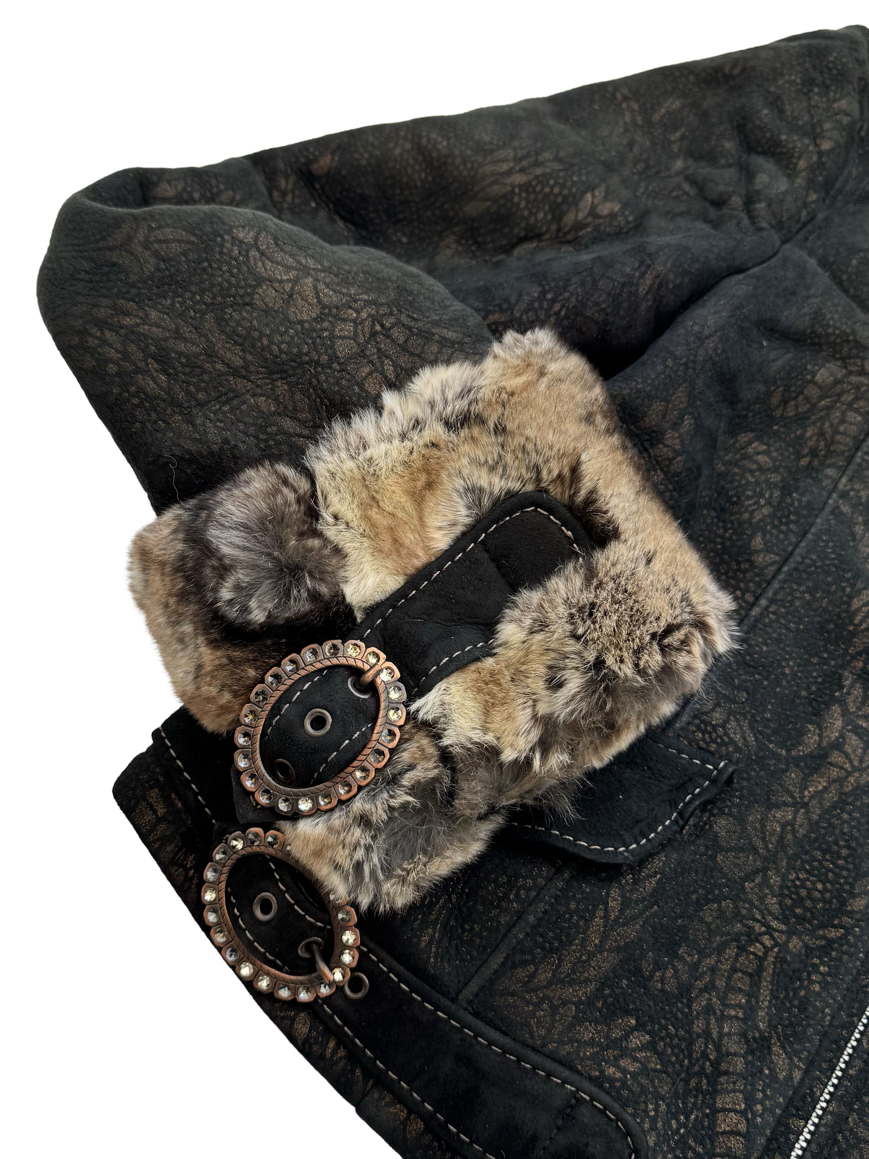 Vintage Vintage Real Sheepskin Cropped Jacket With Straps Size L / US 10 / IT 46 - 9 Thumbnail
