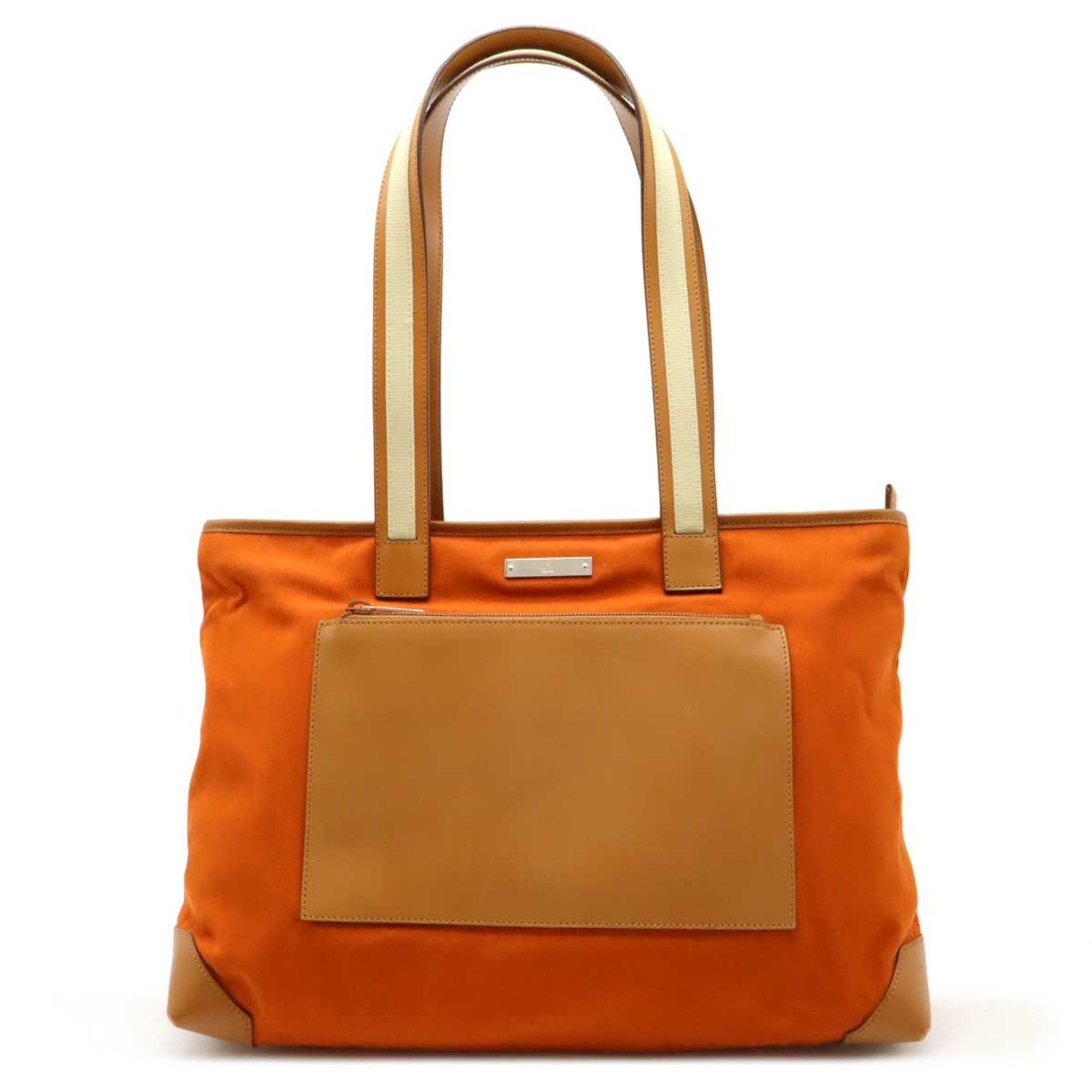 Gucci Tote Bag Shoulder Canvas Leather Orange Camel Beige 019.04565, Women's