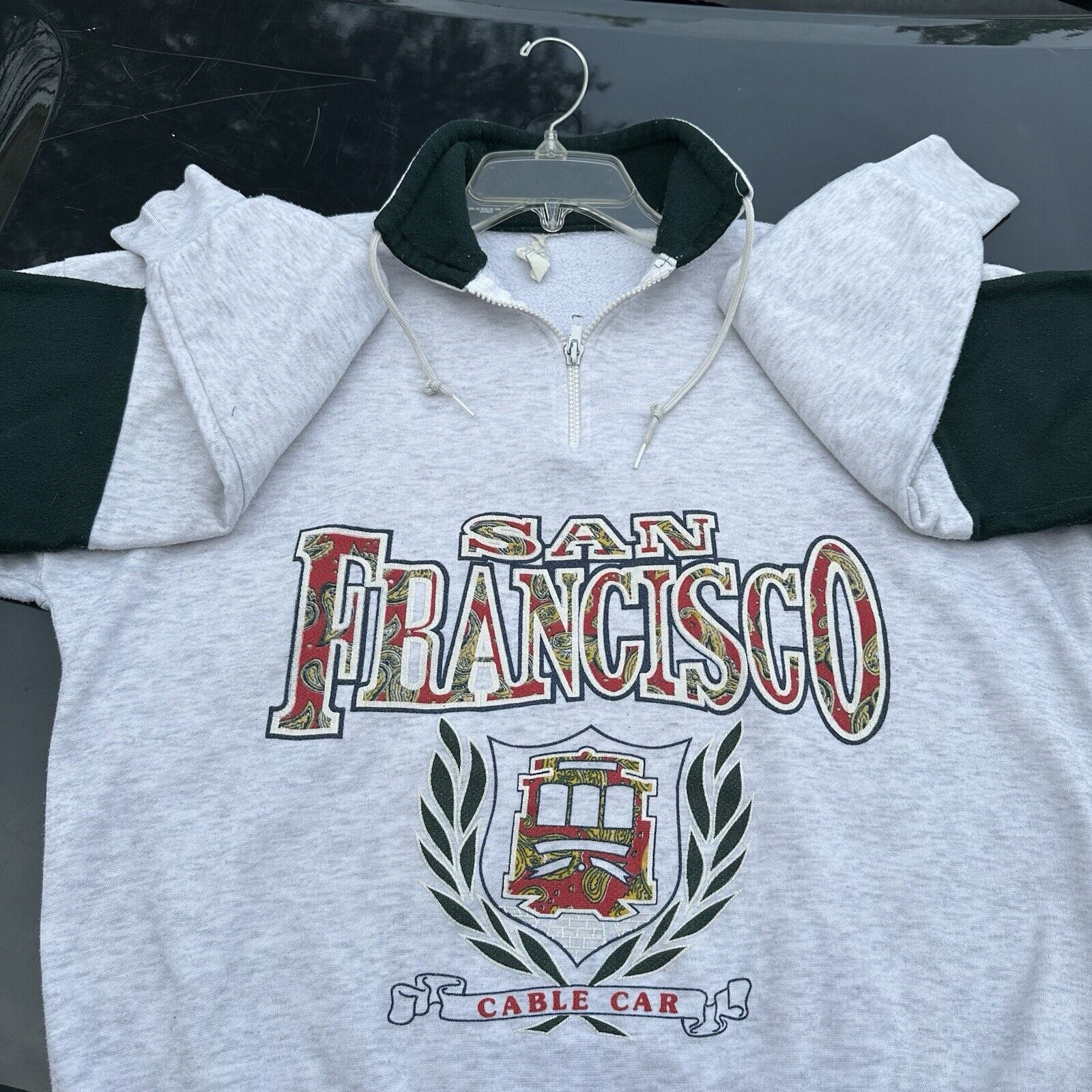 Vintage 80s Vintage San Francisco Trolley California 1/4 Zip Collar Size US L / EU 52-54 / 3 - 1 Thumbnail